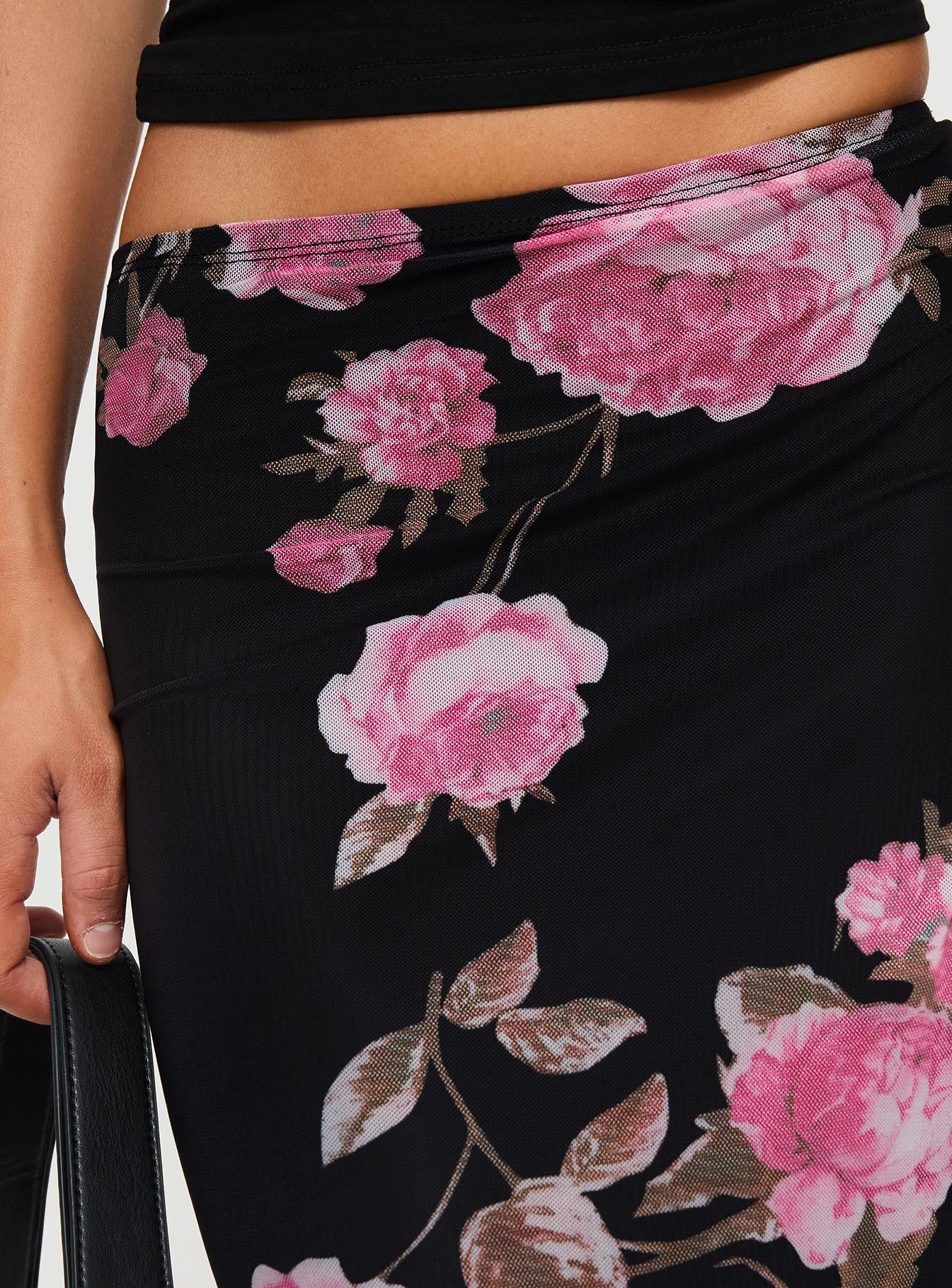 Modalla Maxi Skirt Black Floral - Image 6