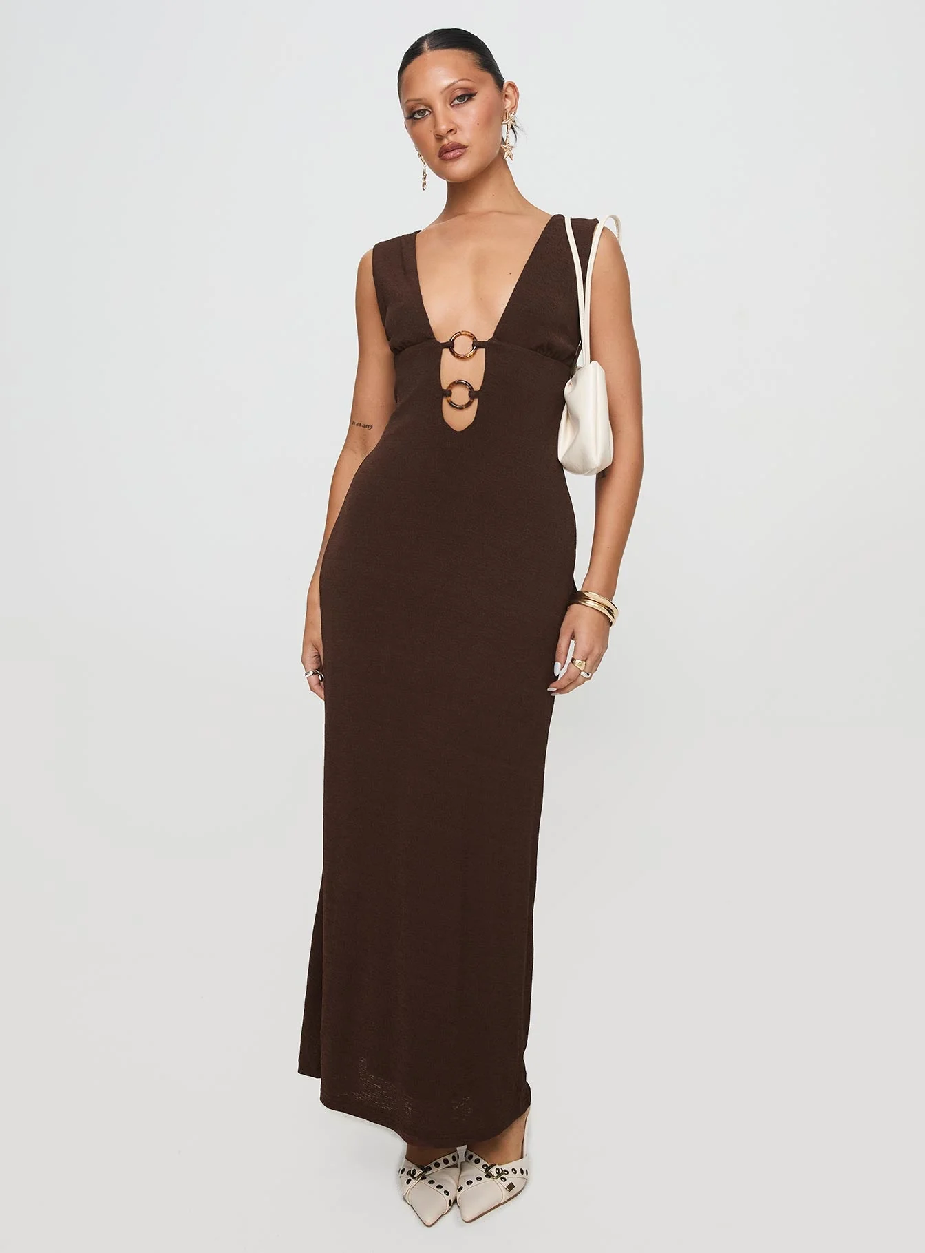 Steward Maxi Dress Chocolate - Image 2