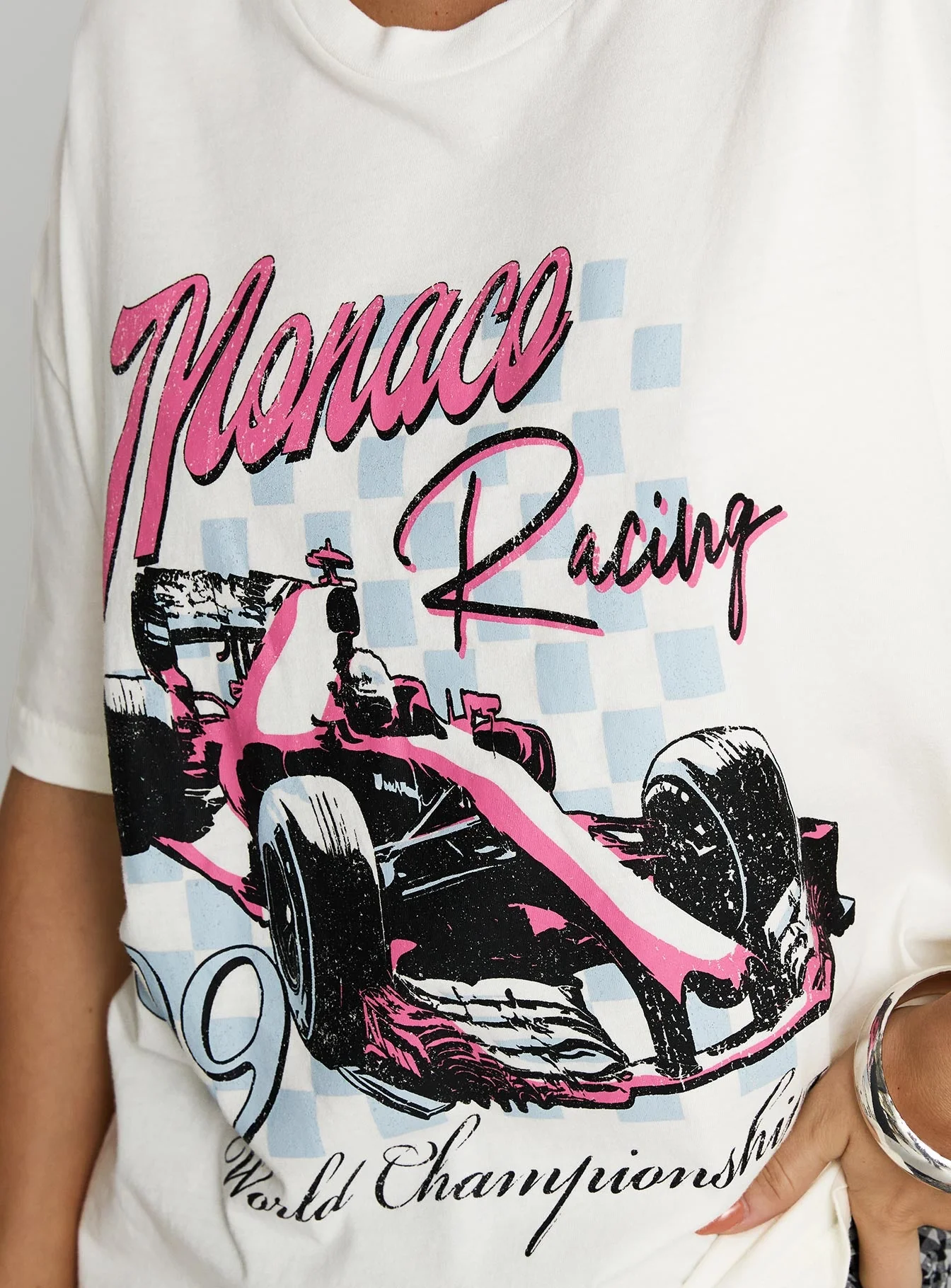 Monaco Racing 99 Oversized Tee White - Image 5