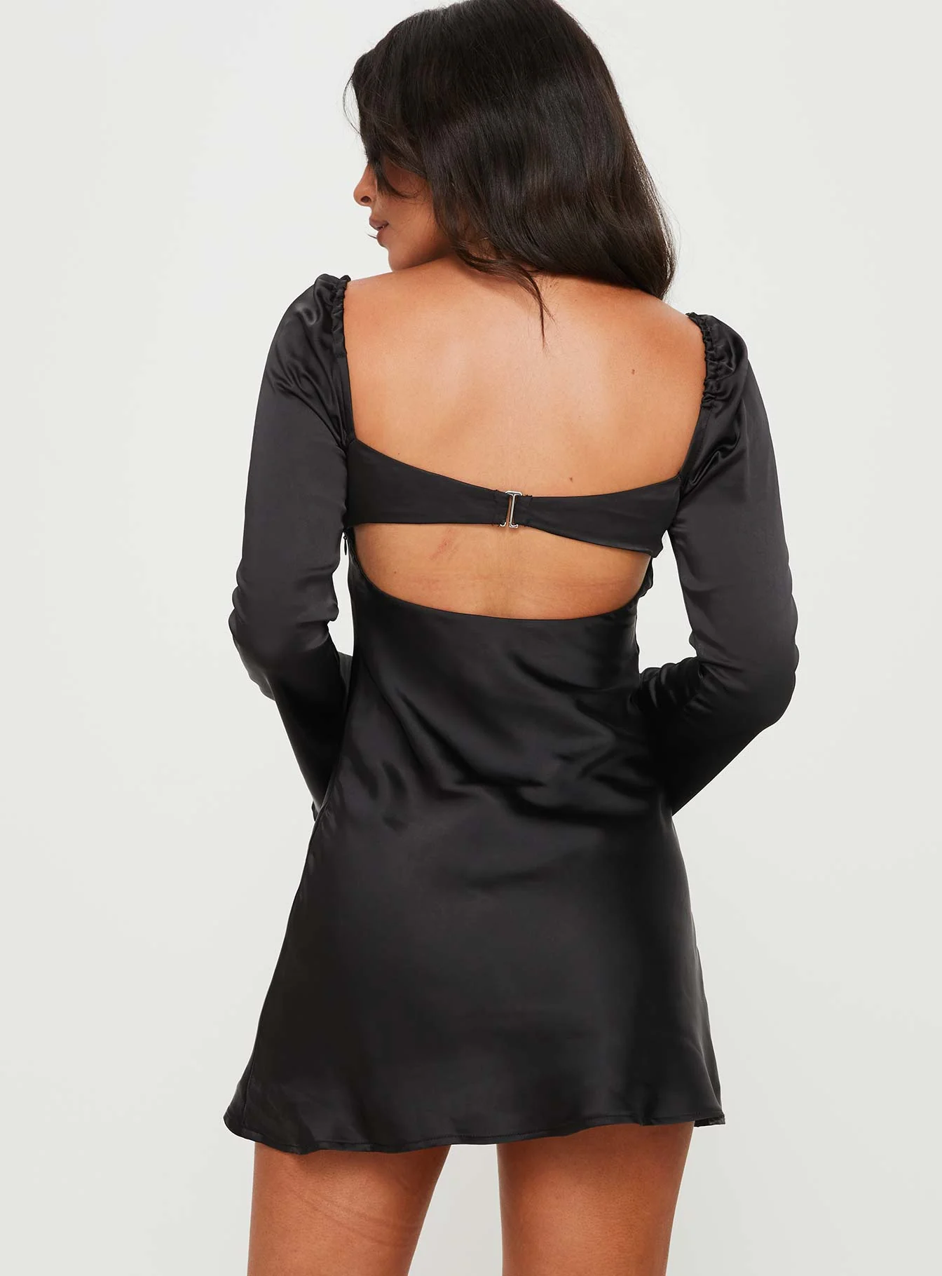 Moniz Long Sleeve Mini Dress Black - Image 5