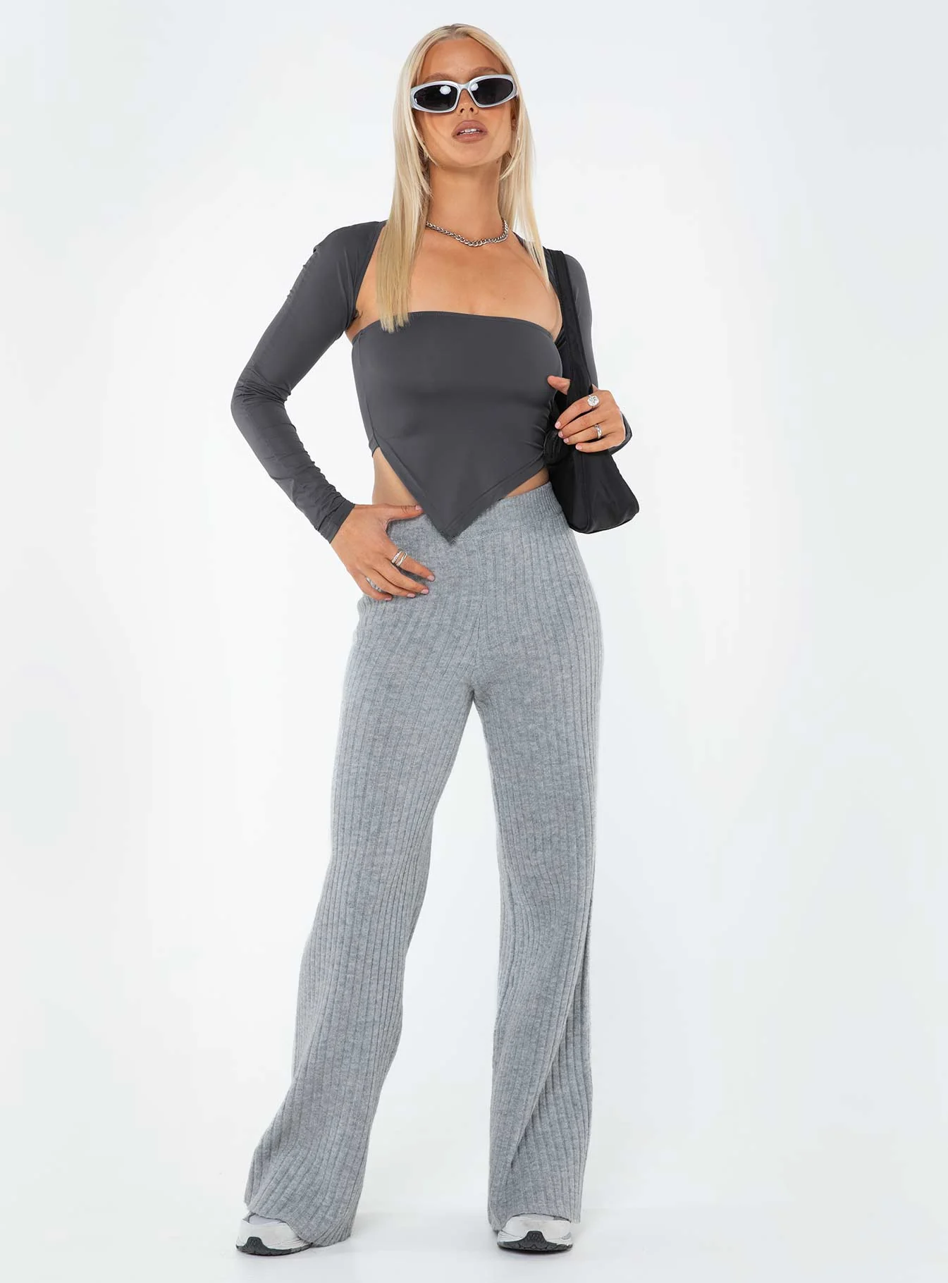 Montana Knit Pants Grey Marle - Image 3