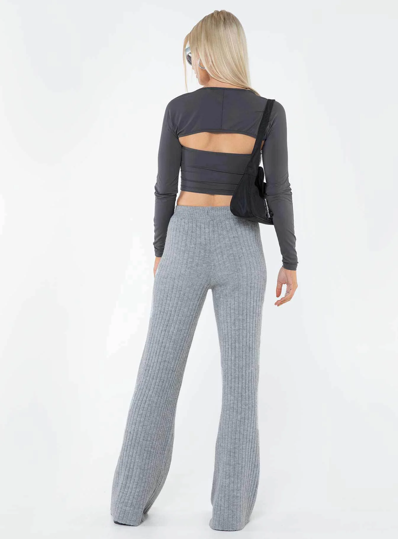 Montana Knit Pants Grey Marle - Image 5