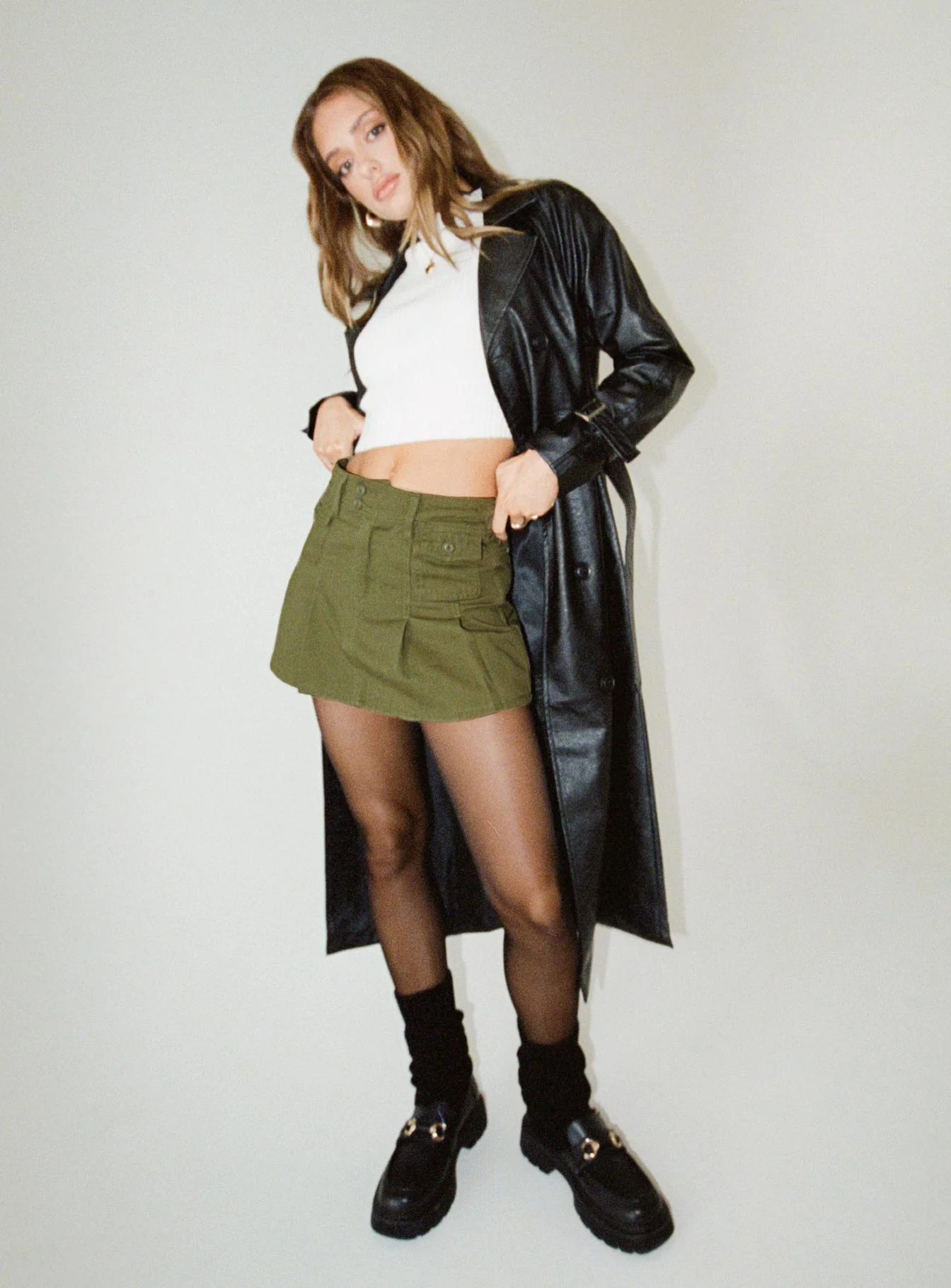 Montanna Faux Leather Coat Black - Image 17