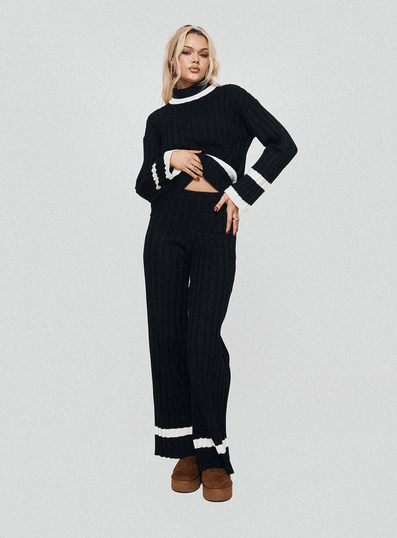 Montenegro Knit Pants Black / Cream - Image 2