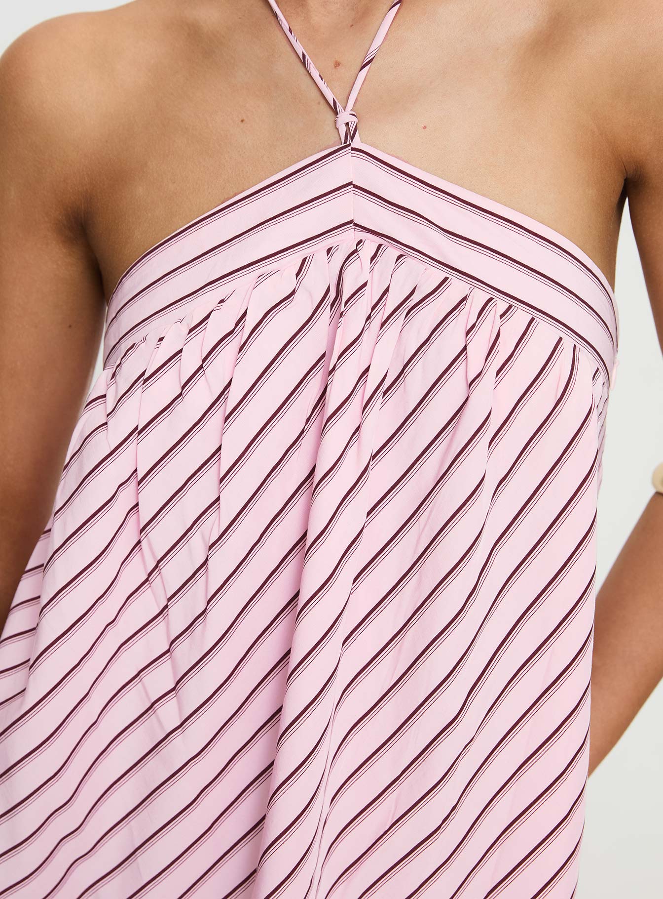Moonlit Mini Dress Pink Stripe - Image 6