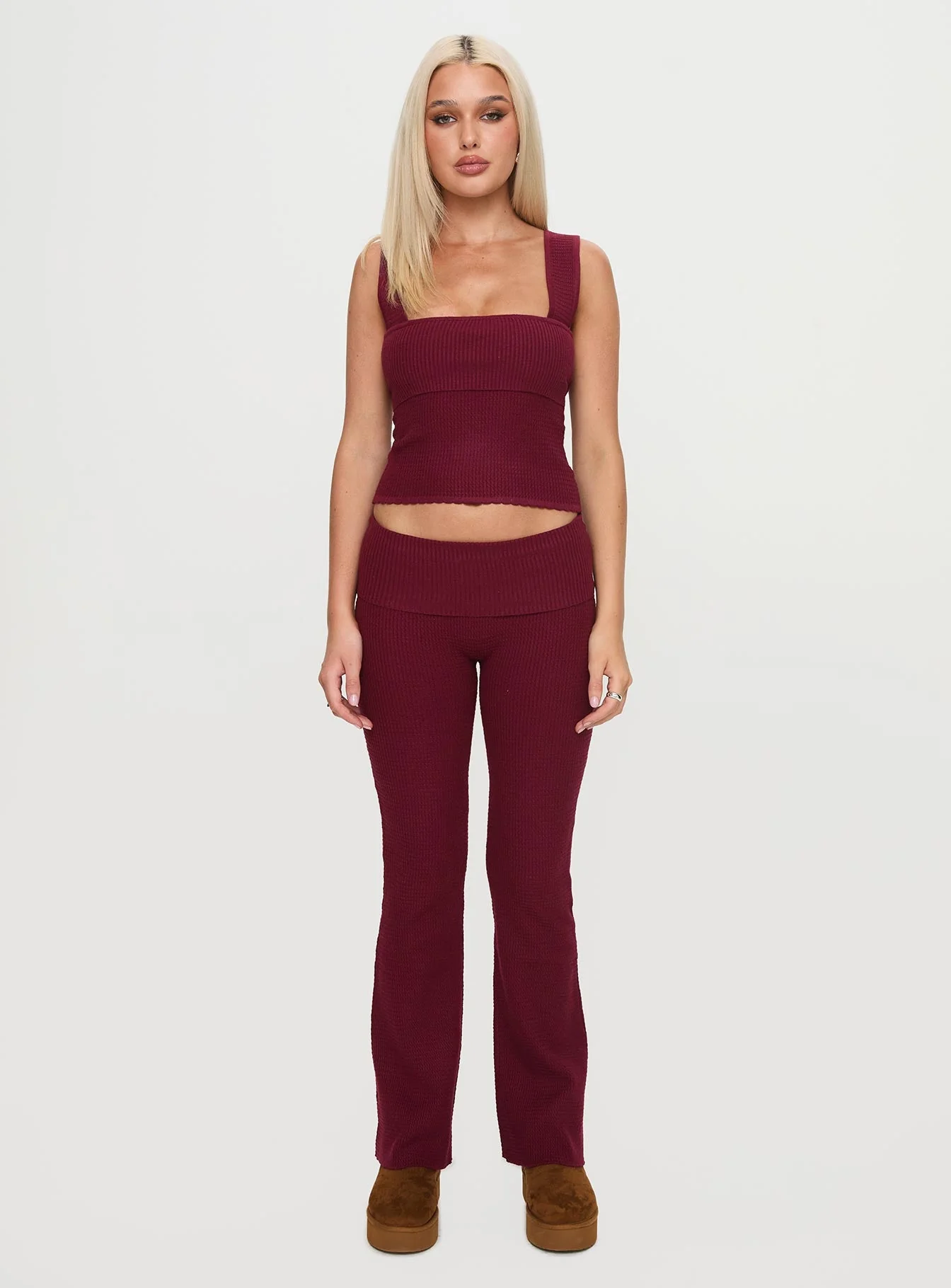 Mooring Square Neck Top Maroon - Image 7