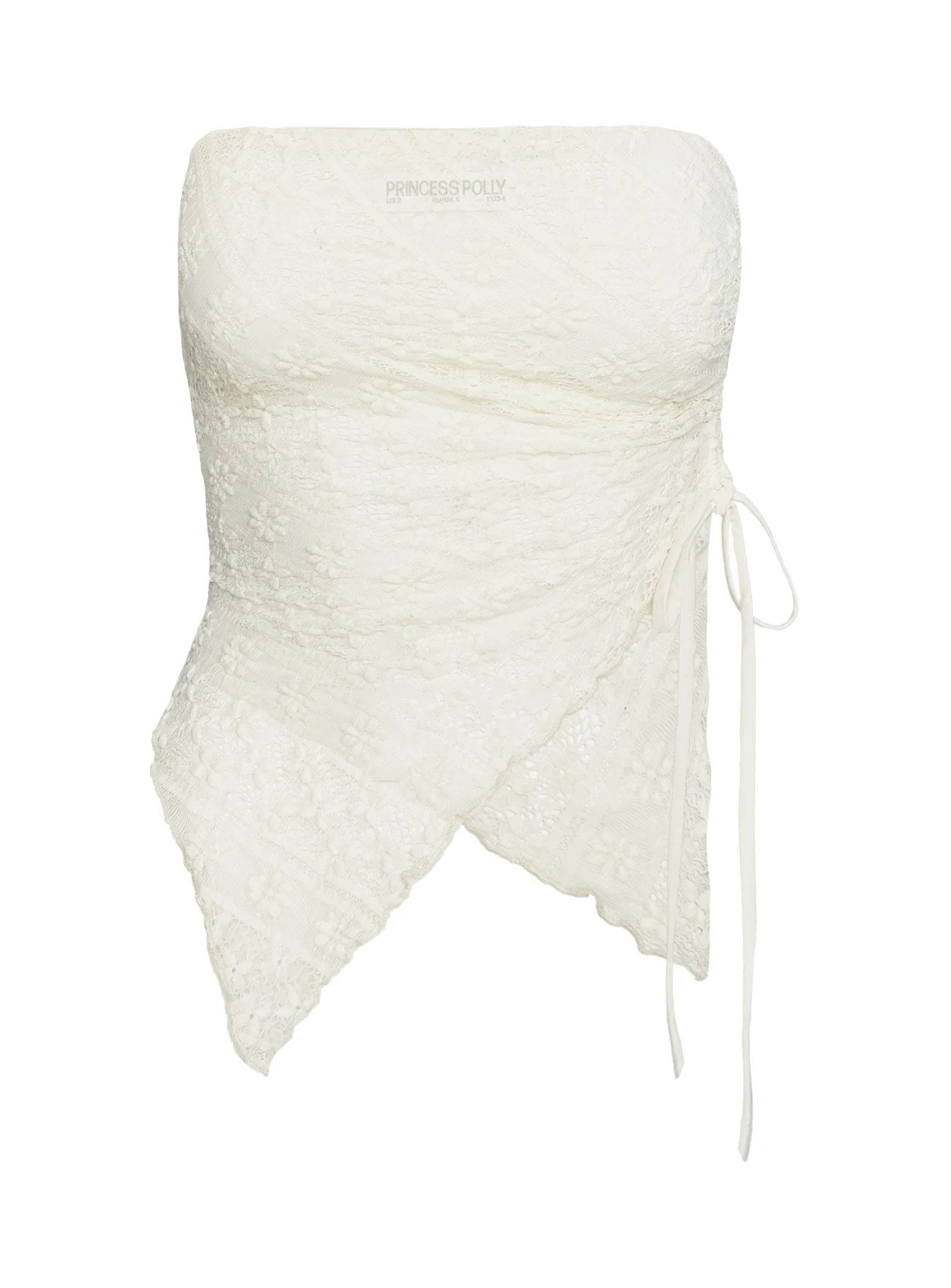 More Dimes Asymmetrical Strapless Top Cream - Image 5
