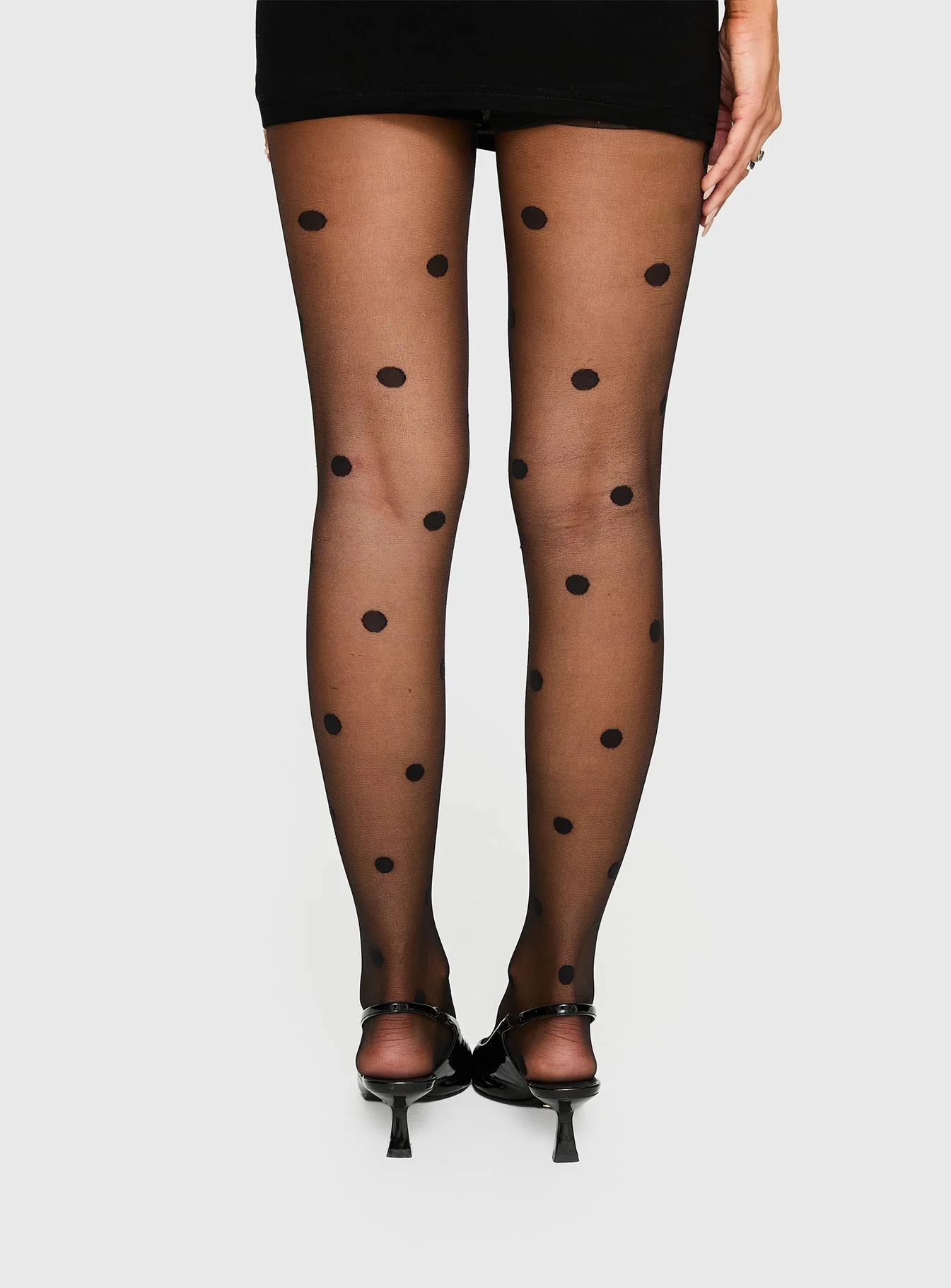 Morgynne Sheer Tights Black Polka - Image 4