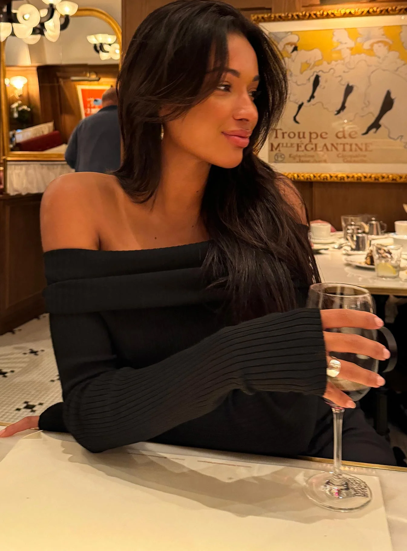 Morley Off Shoulder Sweater Black - Image 9
