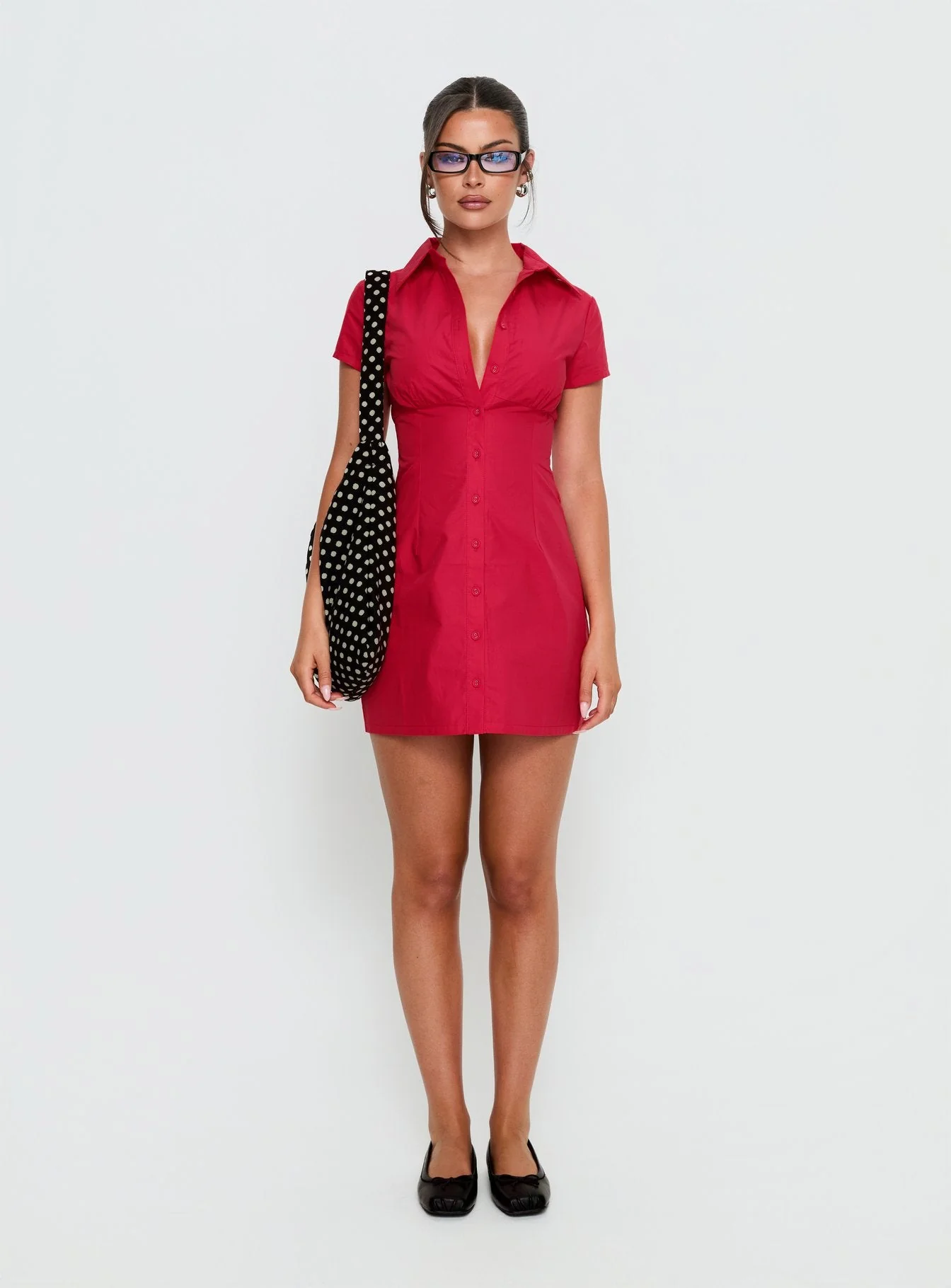 Motley Mini Dress Red - Image 6
