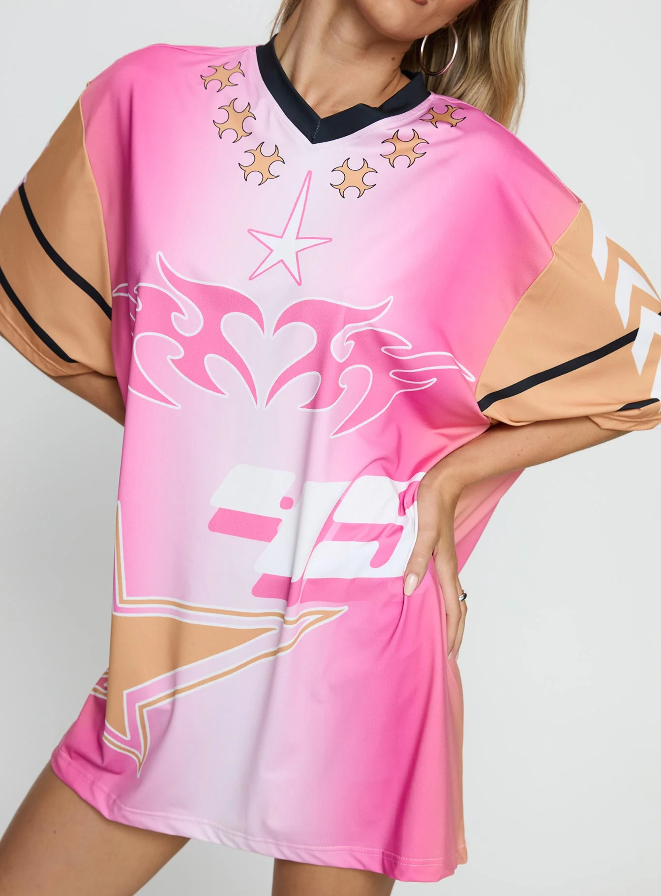 Moto Angel Graphic Top Pink / Orange - Image 5