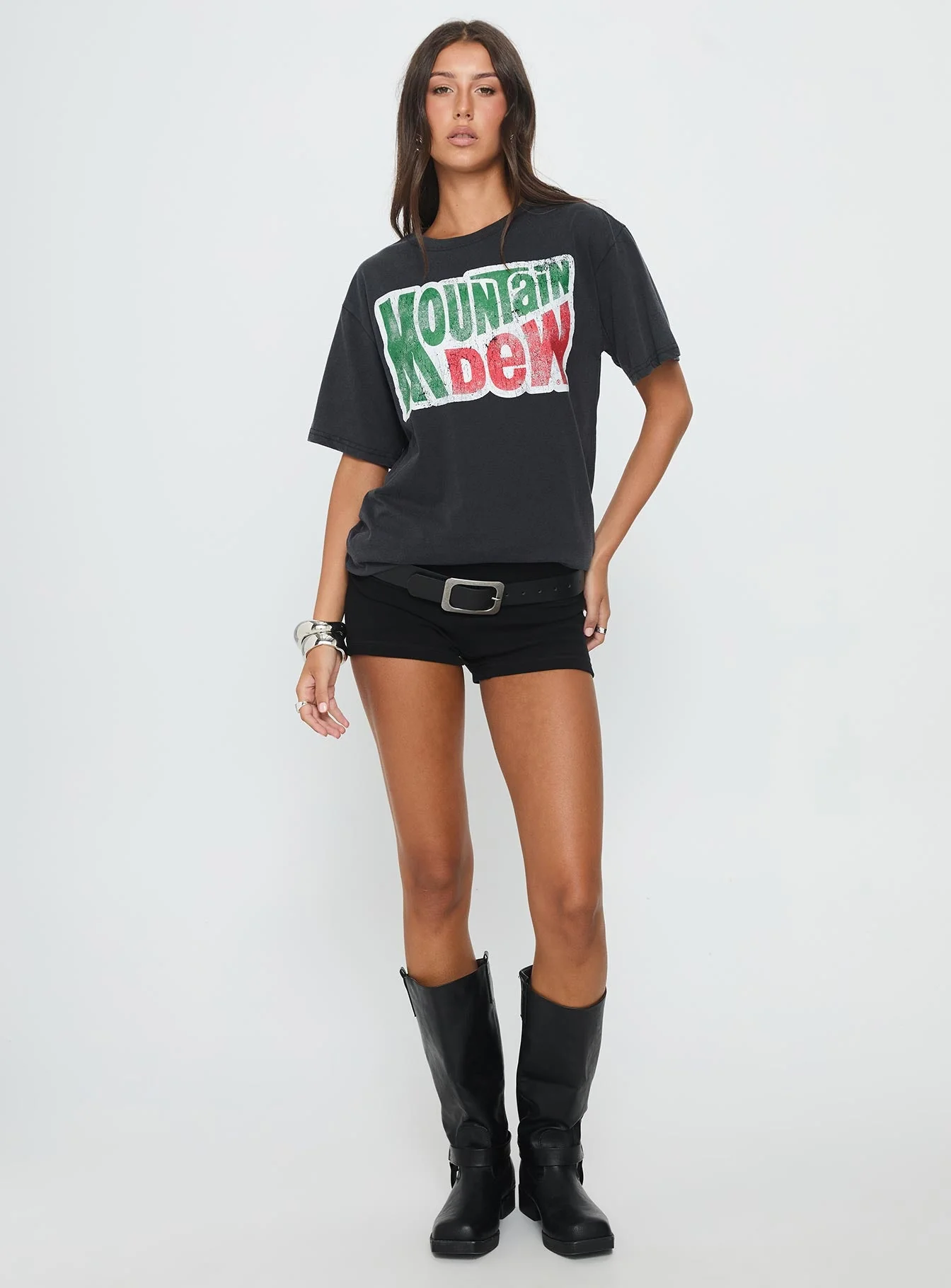 Mountain Dew Oversized Graphic Tee Black - Image 3