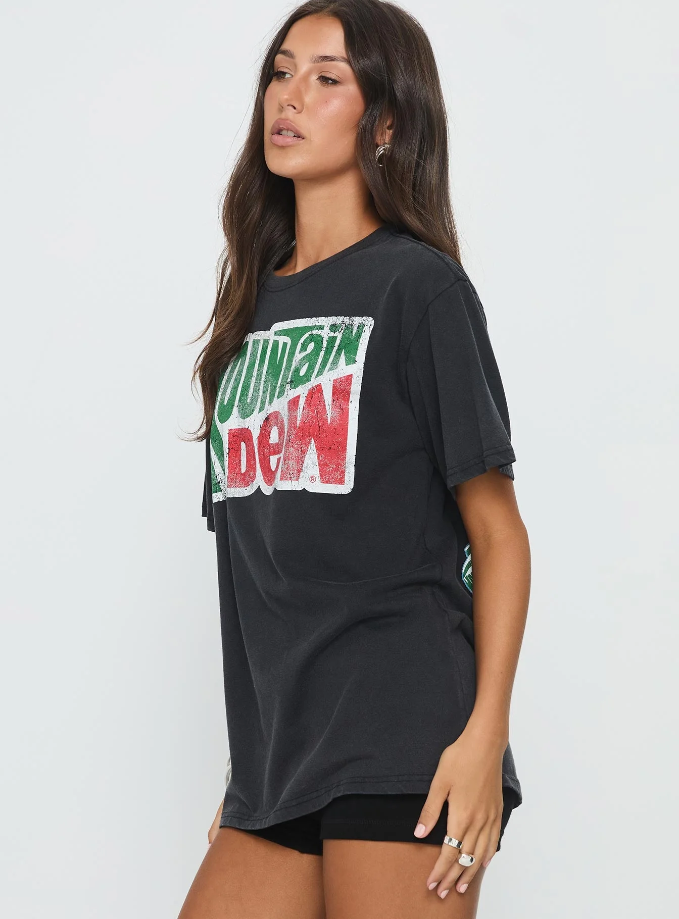 Mountain Dew Oversized Graphic Tee Black - Image 4