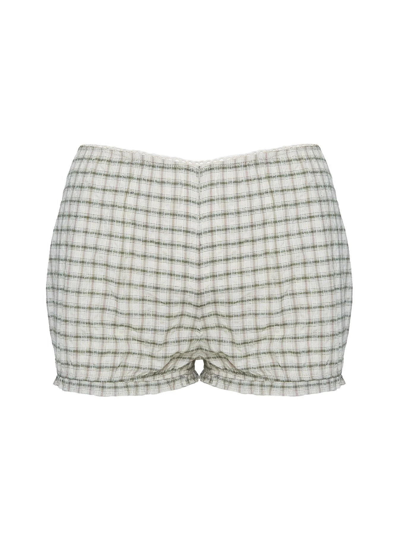 Mousie Micro Shorts Cream Plaid - Image 5