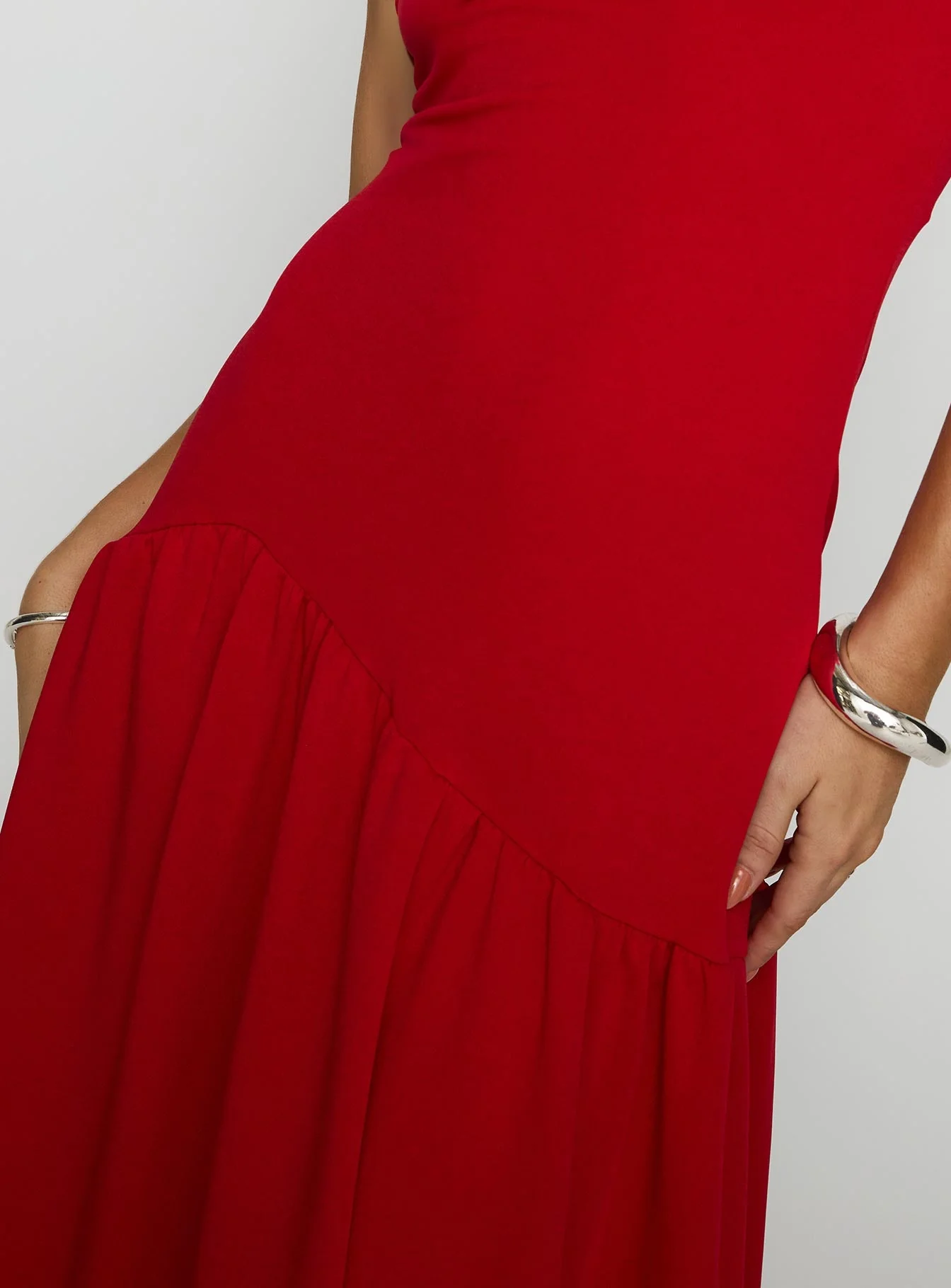 Move Me Strapless Maxi Dress Red - Image 5