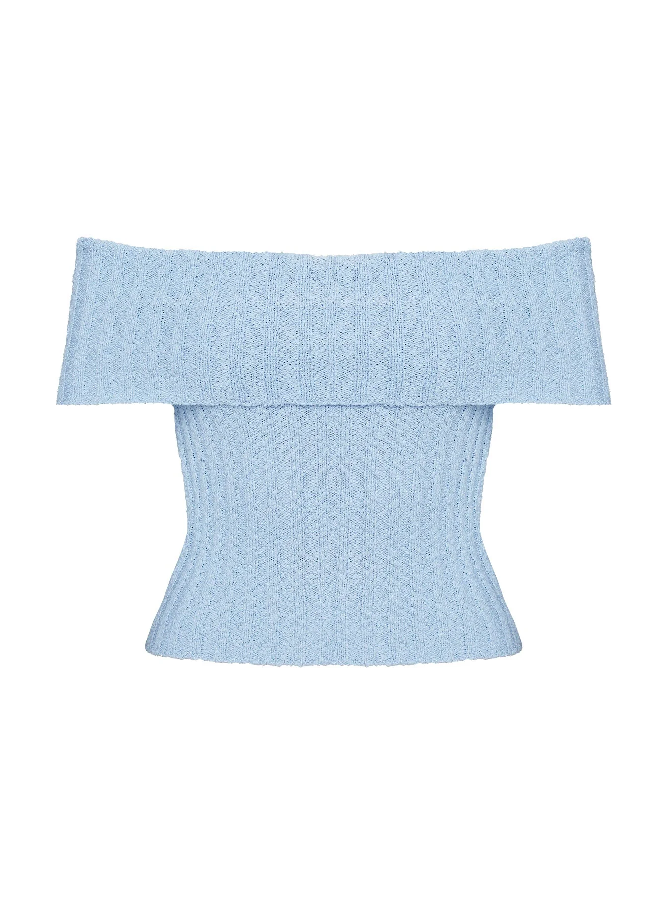 Murmur Off Shoulder Top Blue - Image 5
