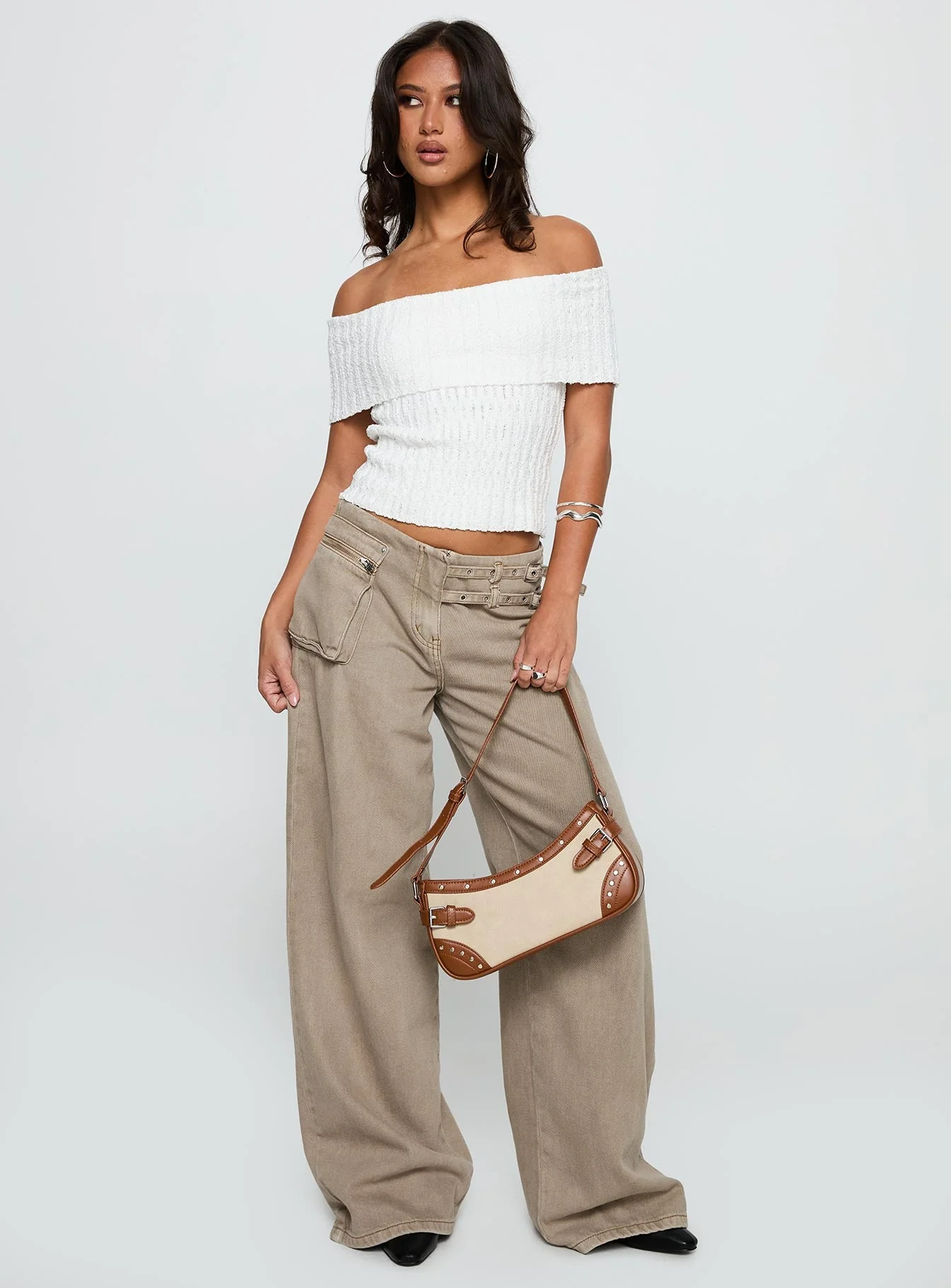 Murmur Off Shoulder Top White - Image 3