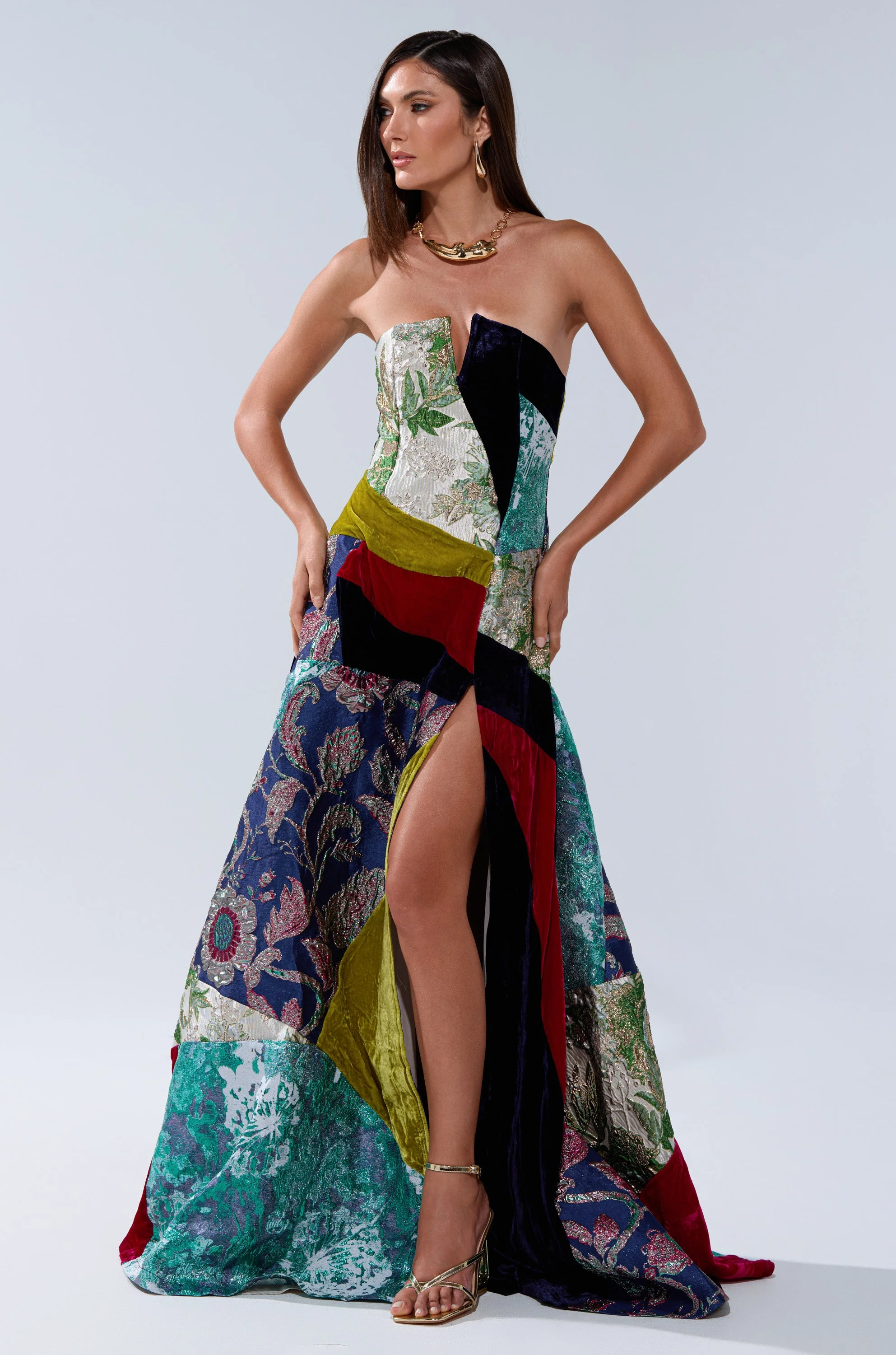 MUSHU MIXED MEDIA MAXI DRESS - Image 3