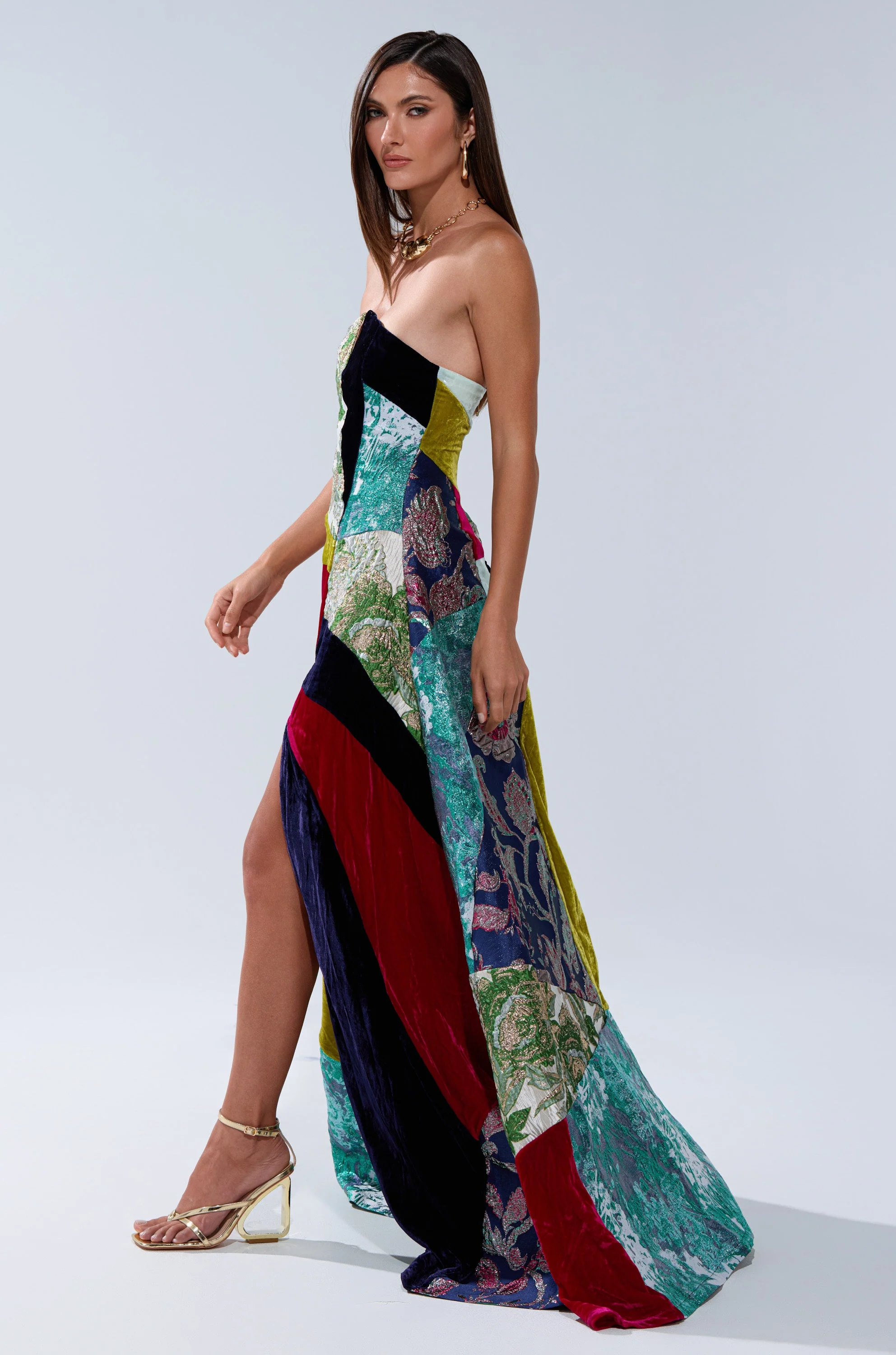 MUSHU MIXED MEDIA MAXI DRESS - Image 5