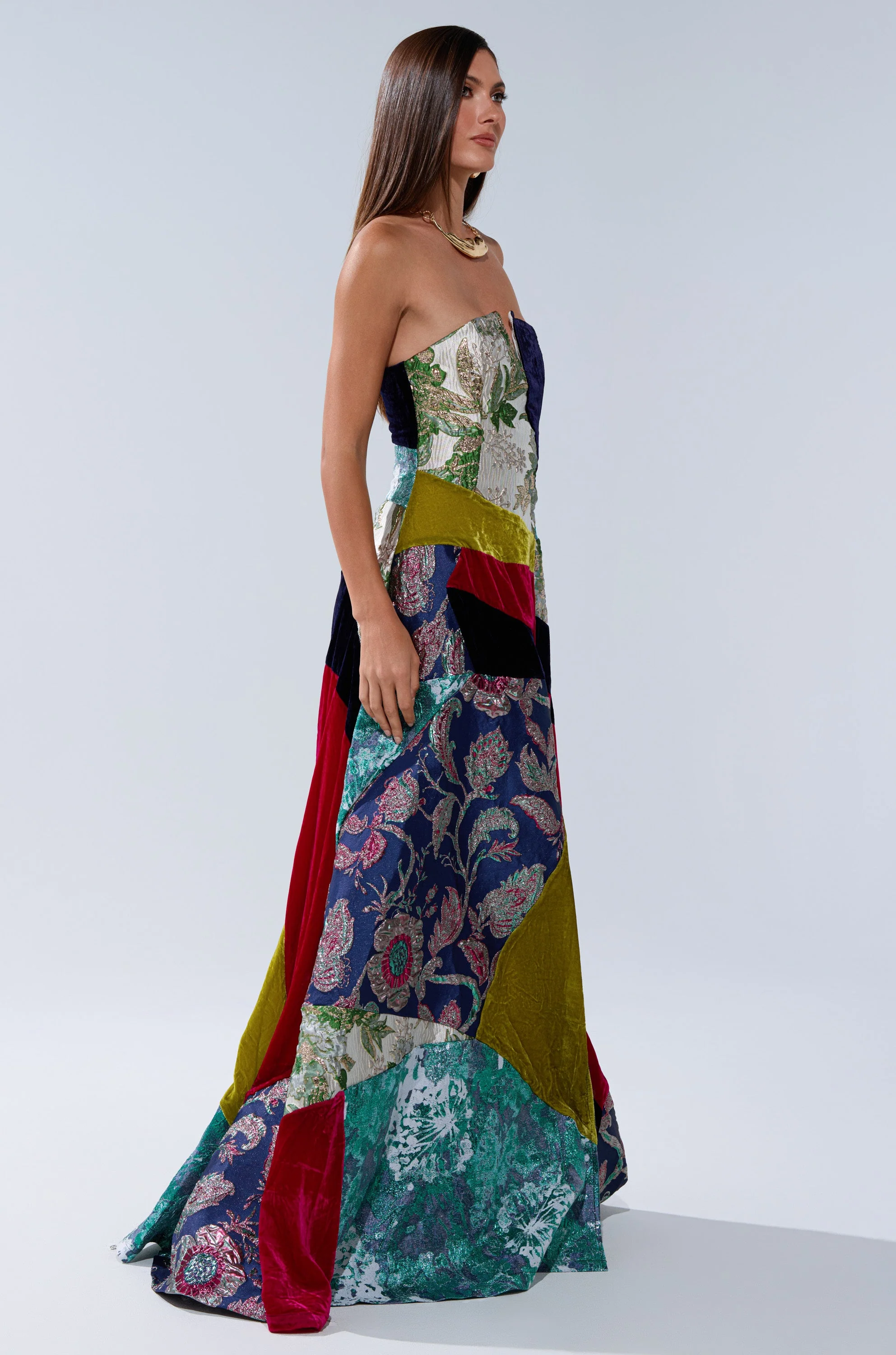MUSHU MIXED MEDIA MAXI DRESS - Image 6