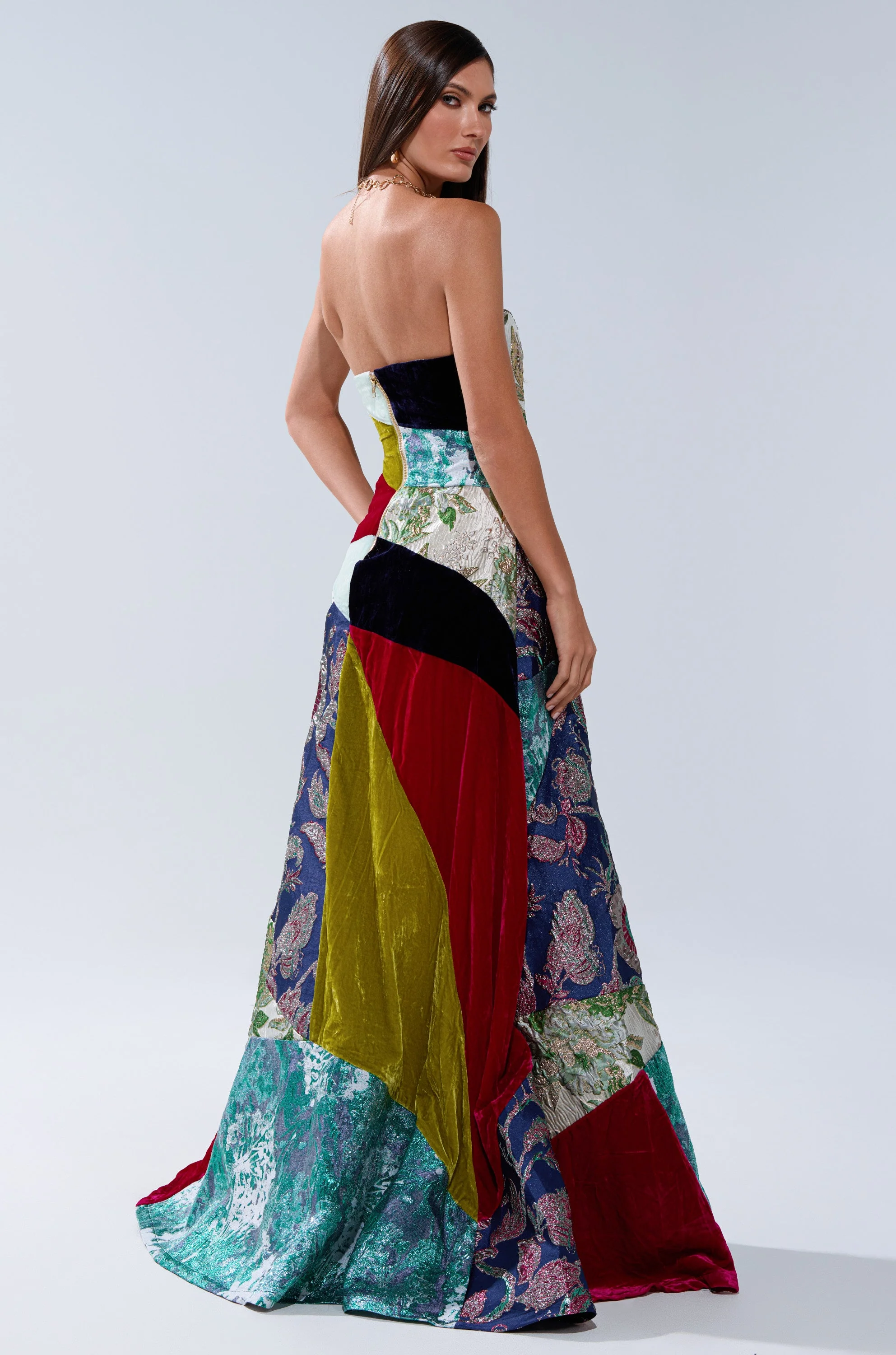 MUSHU MIXED MEDIA MAXI DRESS - Image 7