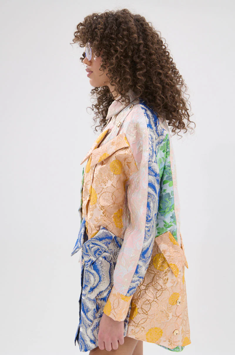 MY GIRLFRIENDS SHIRT BROCADE MINI DRESS - Image 5
