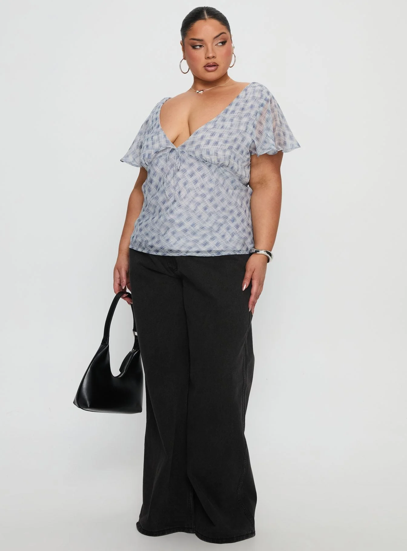 My Last Love Top Blue Check Curve - Image 2