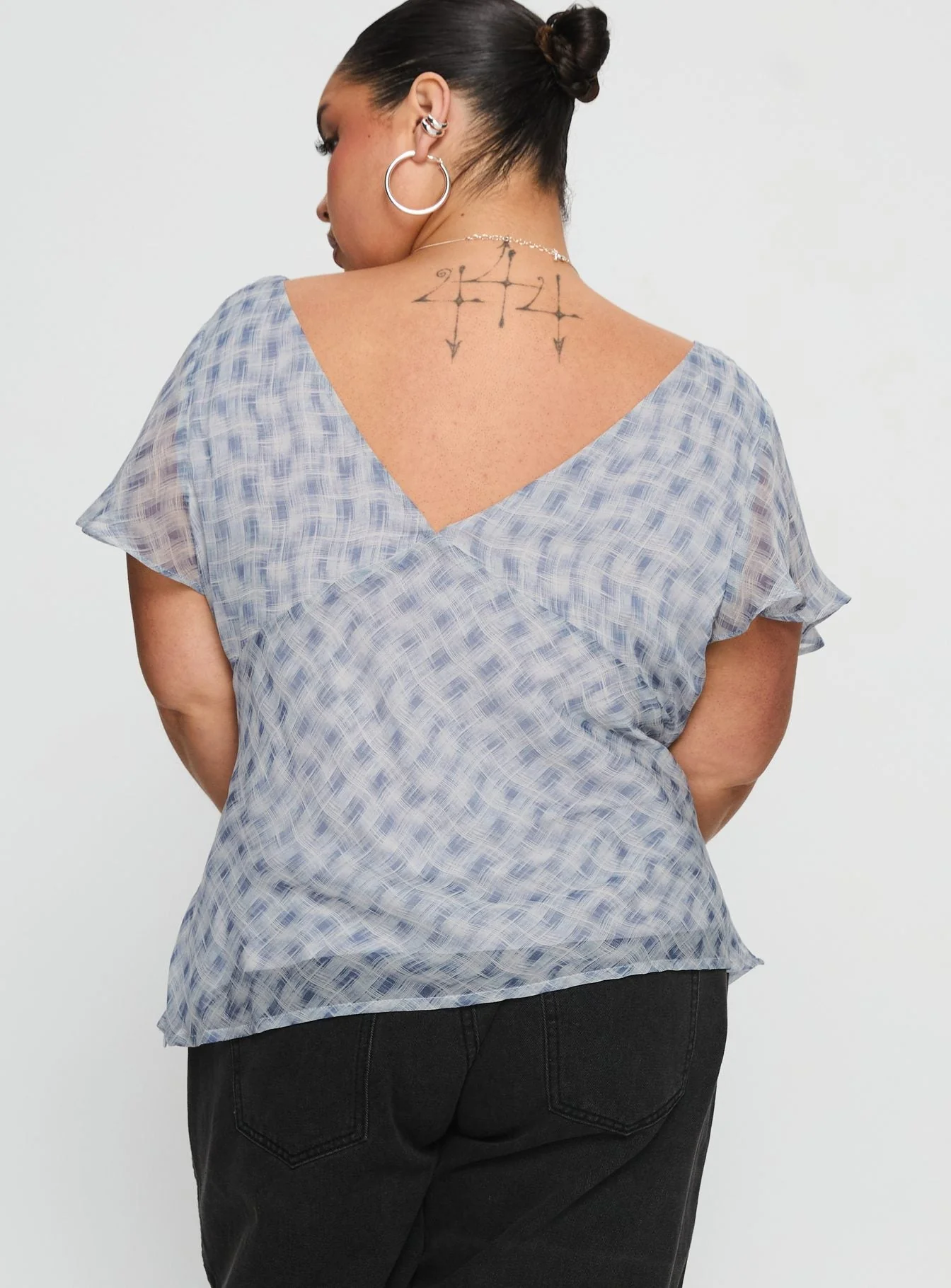 My Last Love Top Blue Check Curve - Image 4