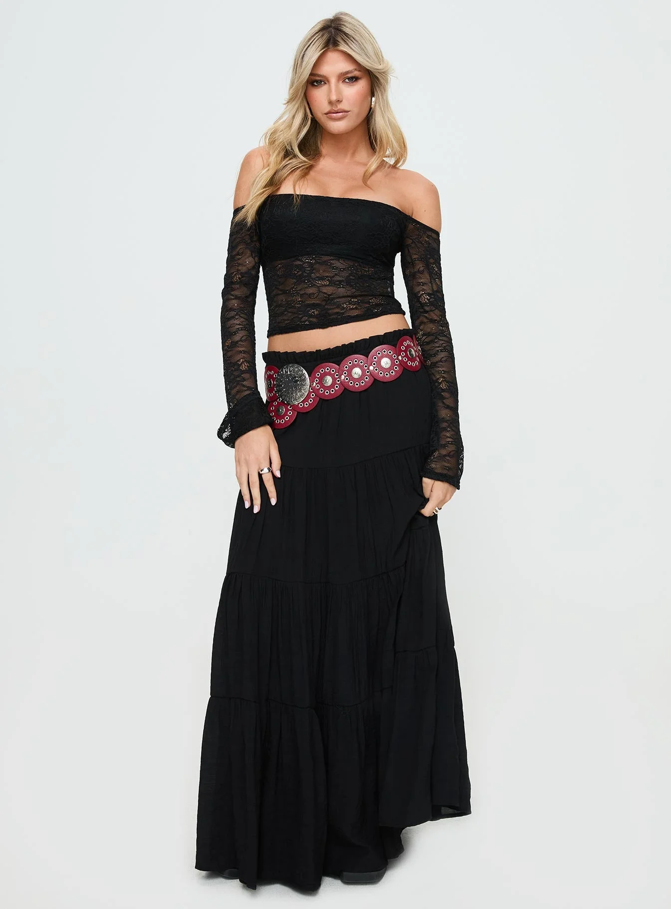 Mya Maxi Skirt Black - Image 2