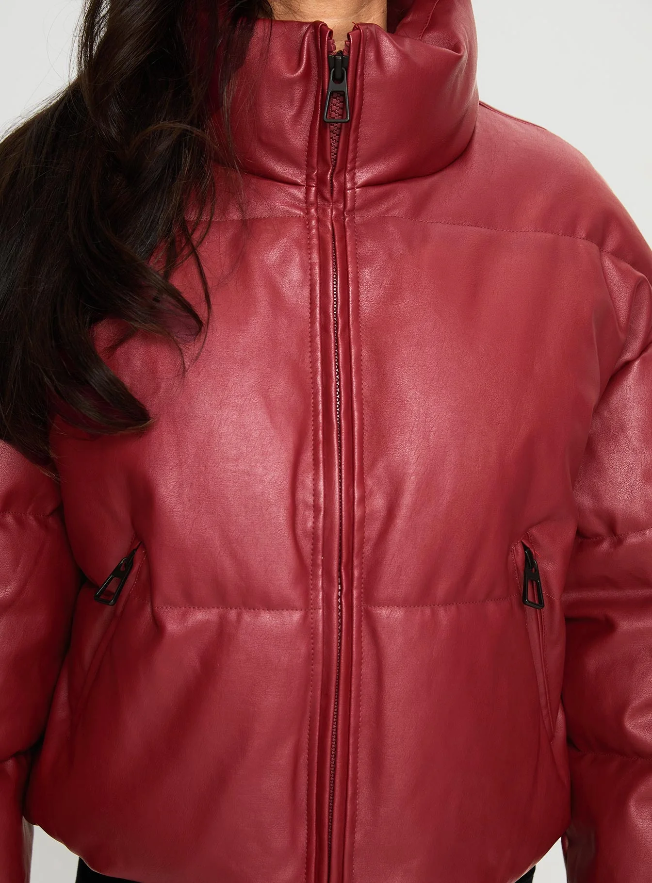 Myler Puffer Jacket Burgundy - Image 6