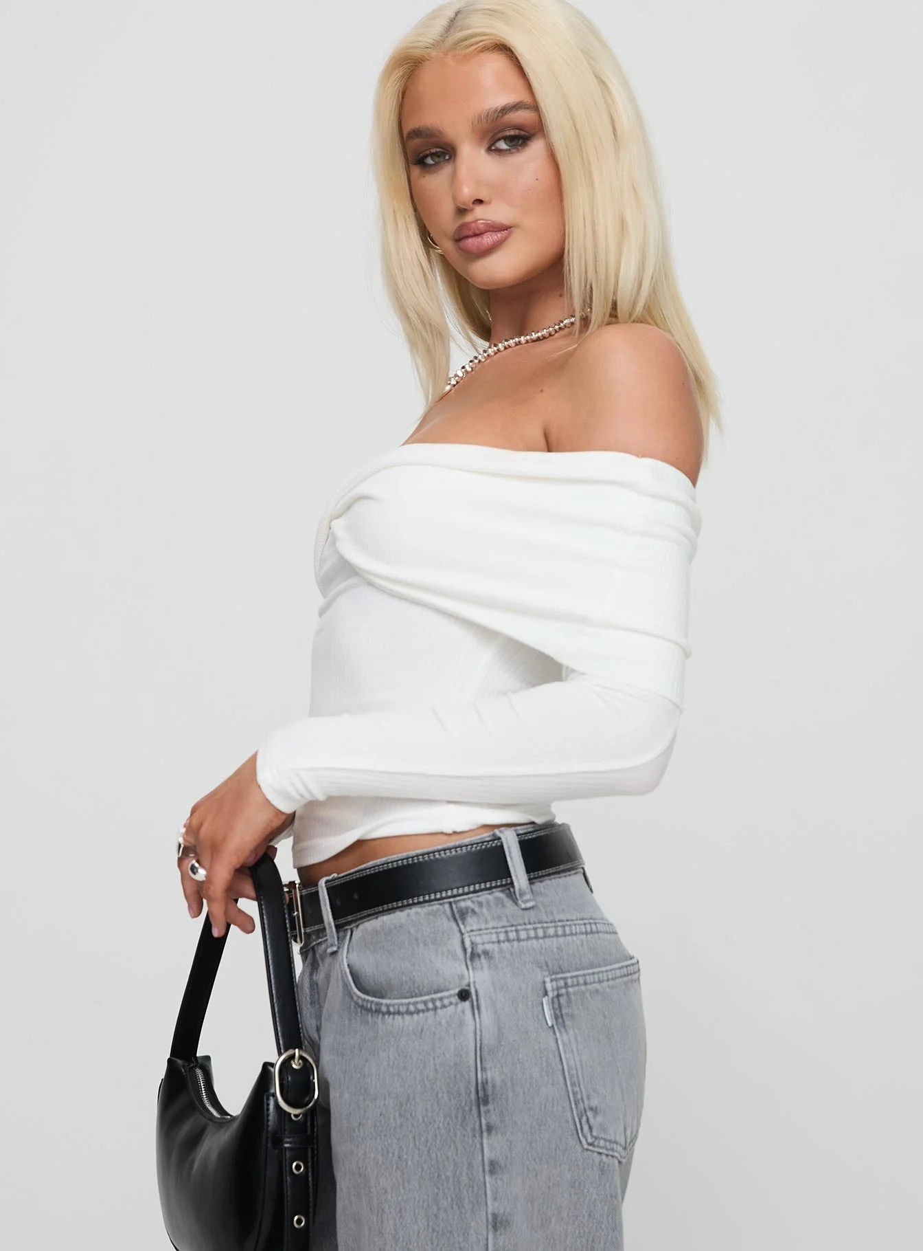 Myrina Long Sleeve Top White - Image 4