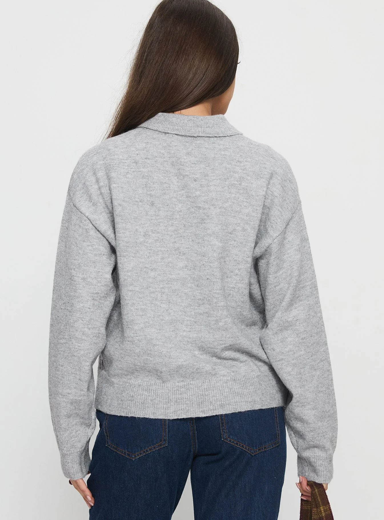 Nadyna Collared Cardigan Grey Marle - Image 5