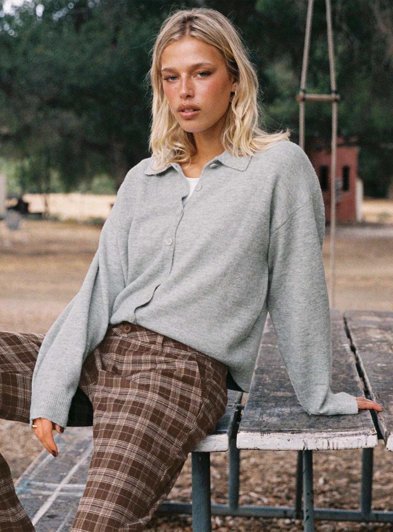 Nadyna Collared Cardigan Grey Marle - Image 9