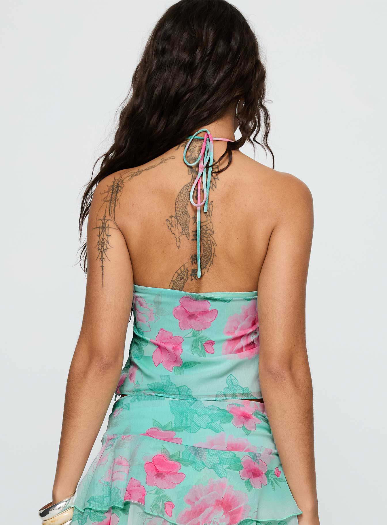 Naturally Halter Ring Top Blue Multi - Image 5