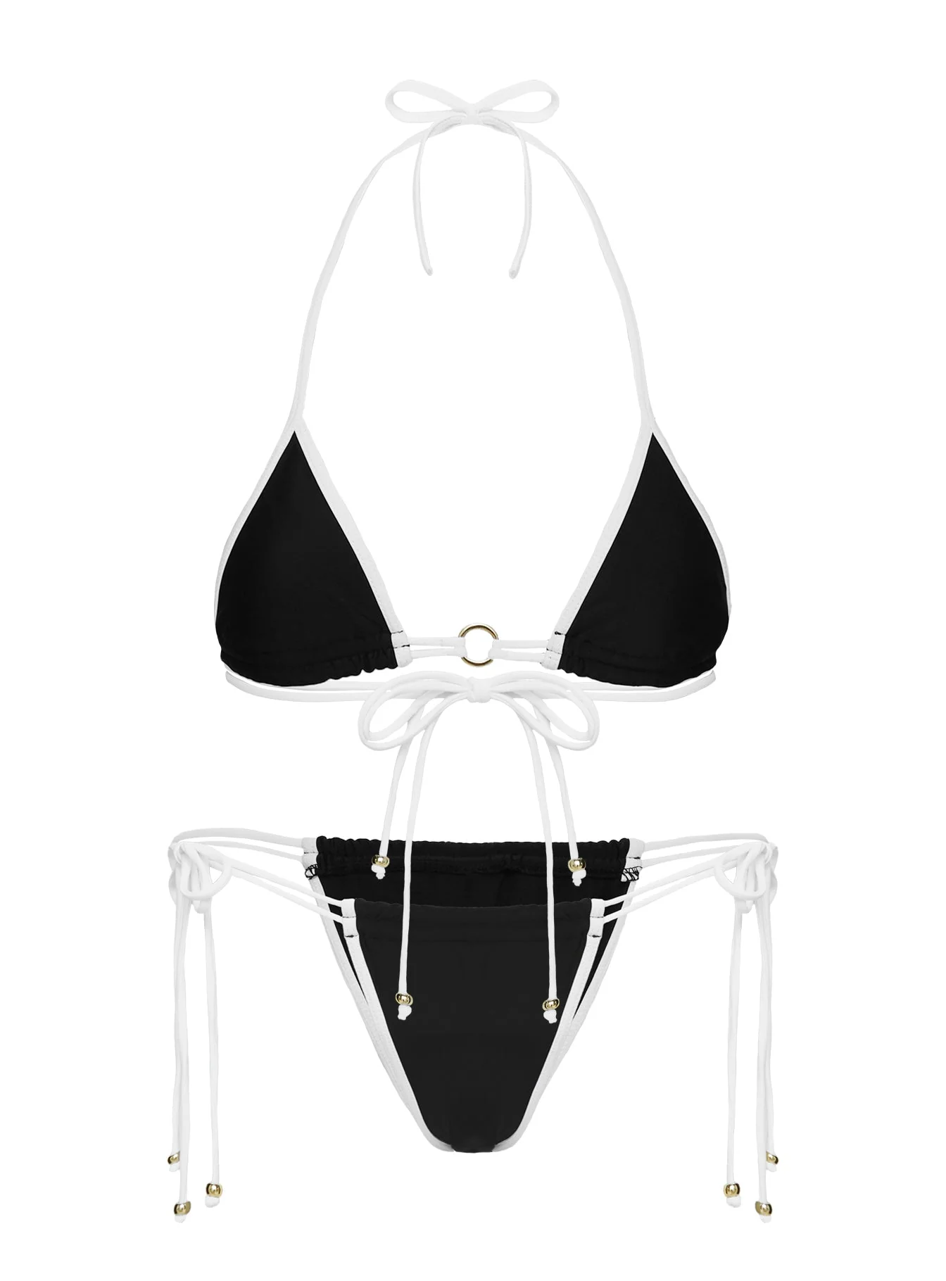Nayeli Triangle Bikini Top Black / White - Image 5