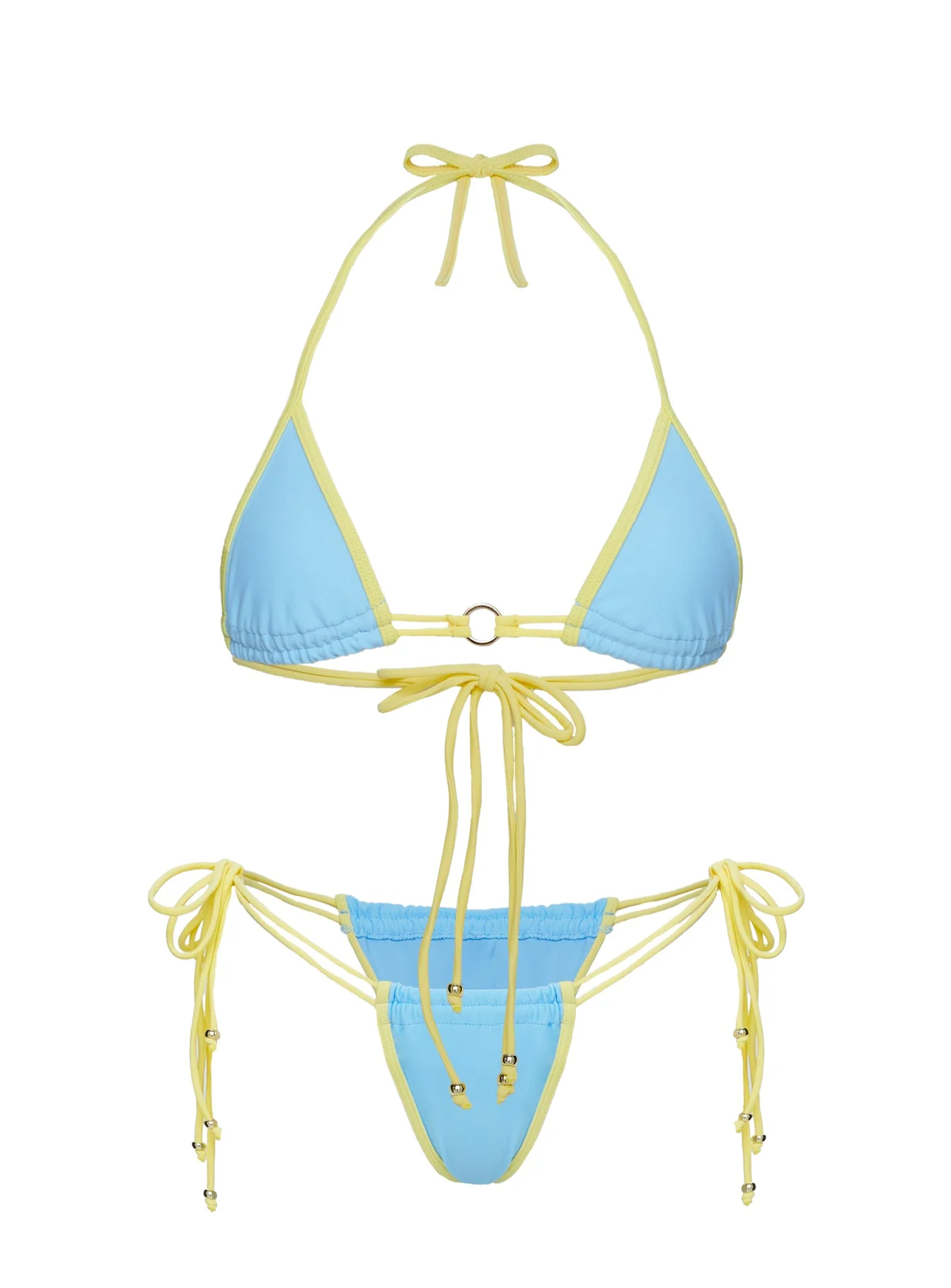 Nayeli Triangle Bikini Top Blue / Yellow - Image 5