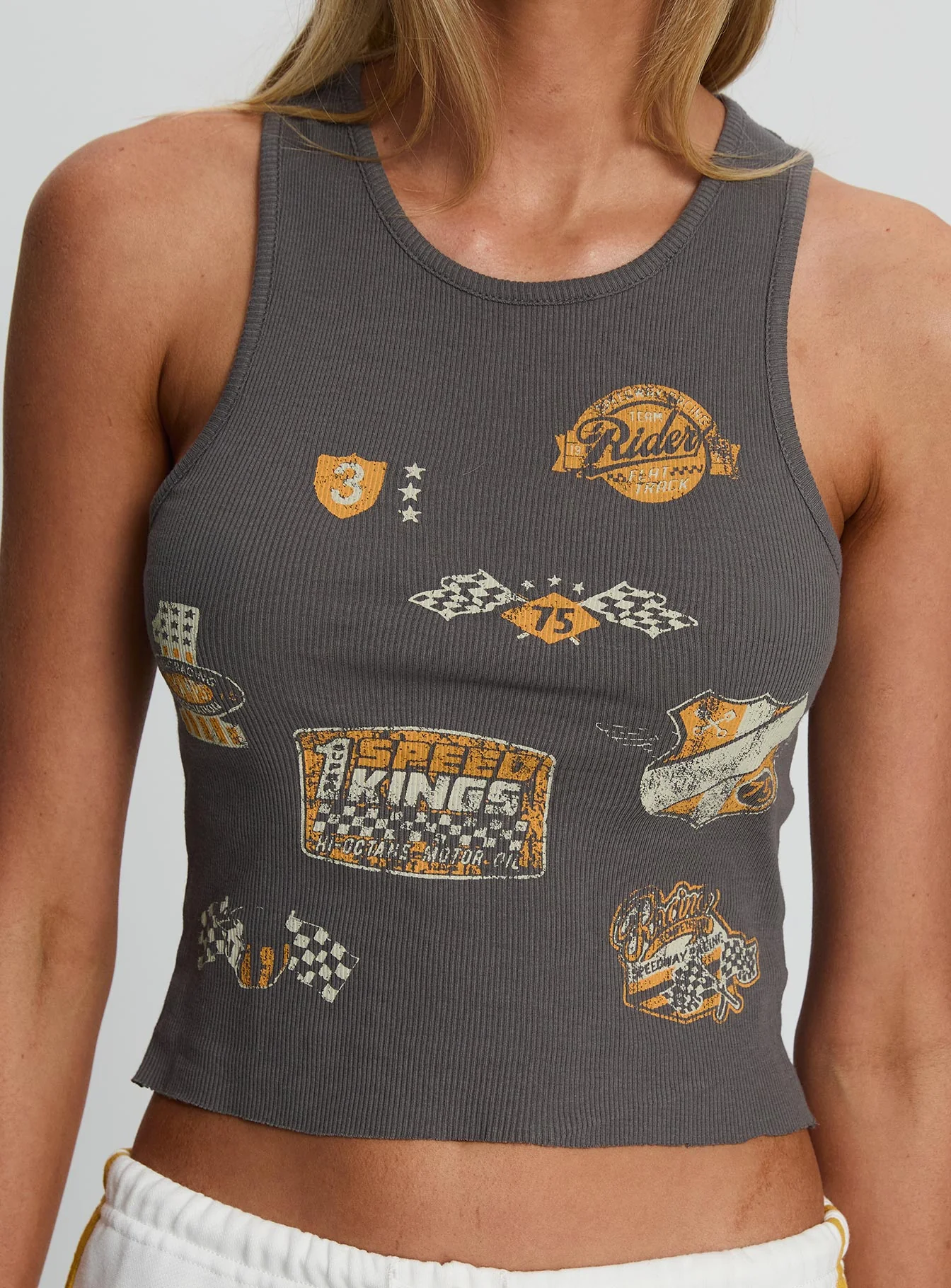 Need For Speed Tank Top Charcoal - Image 6