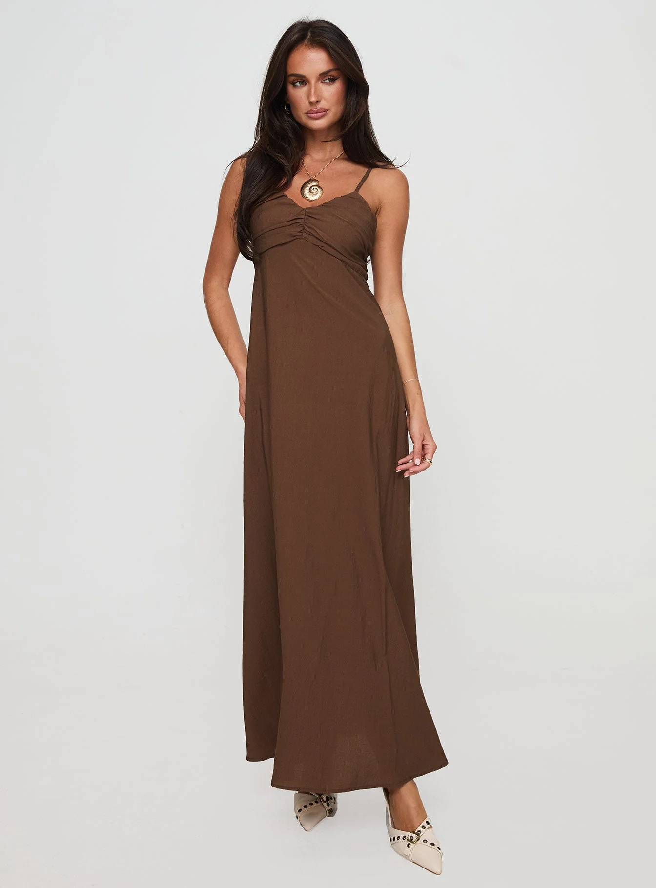 Neeka Maxi Dress Brown - Image 2