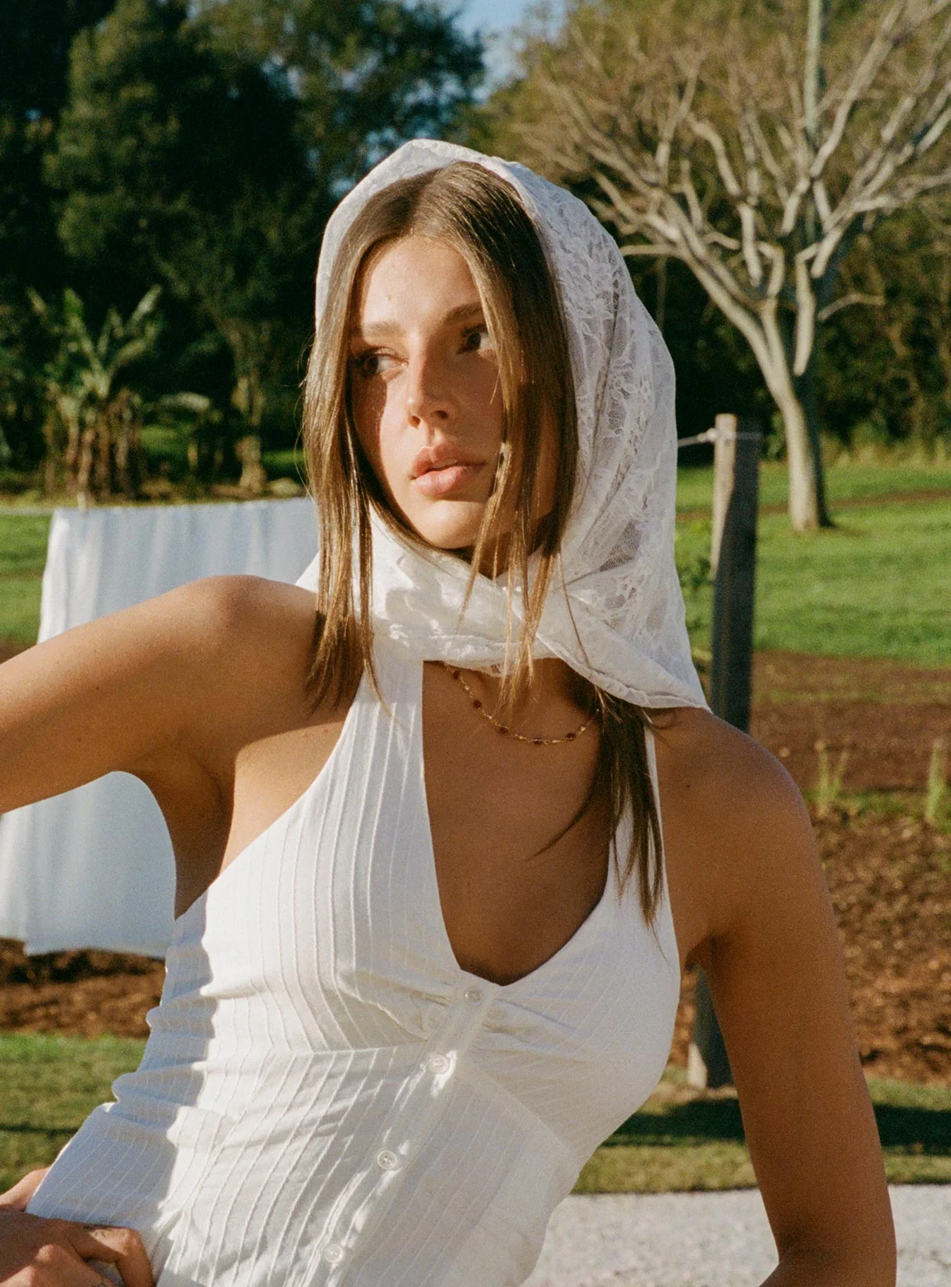 Nellie Scarf White Lace - Image 6