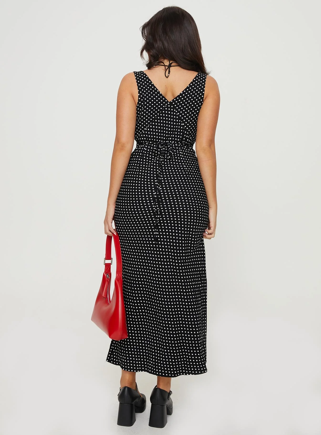 Nellie Maxi Dress Black Polka Dot Petite - Image 5