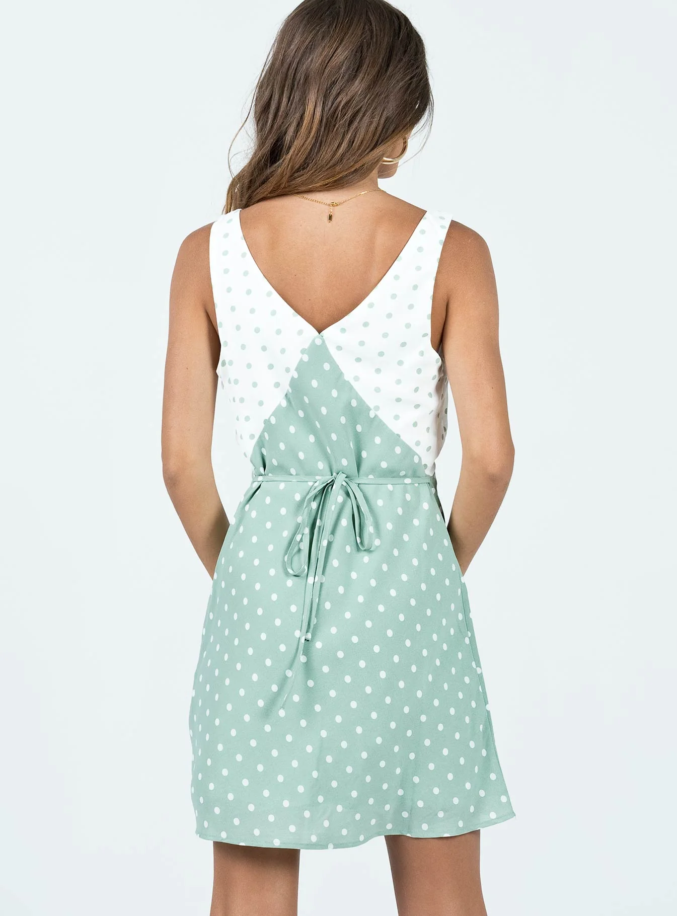 Nellie Mini Dress Mint Polka Dot - Image 5