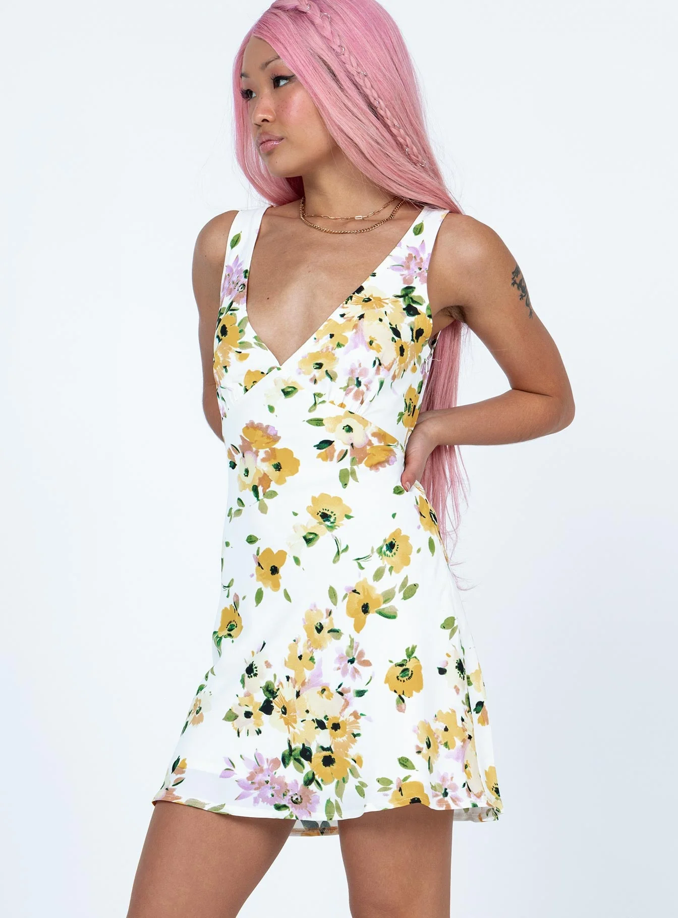 Nellie Mini Dress Multi Floral - Image 3