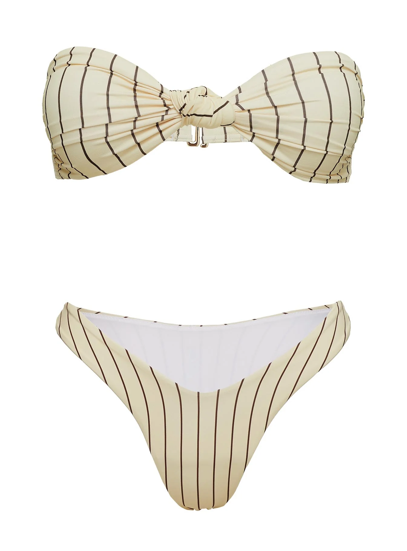 Nevaeh High Cut Bikini Bottoms Yellow Stripe - Image 7