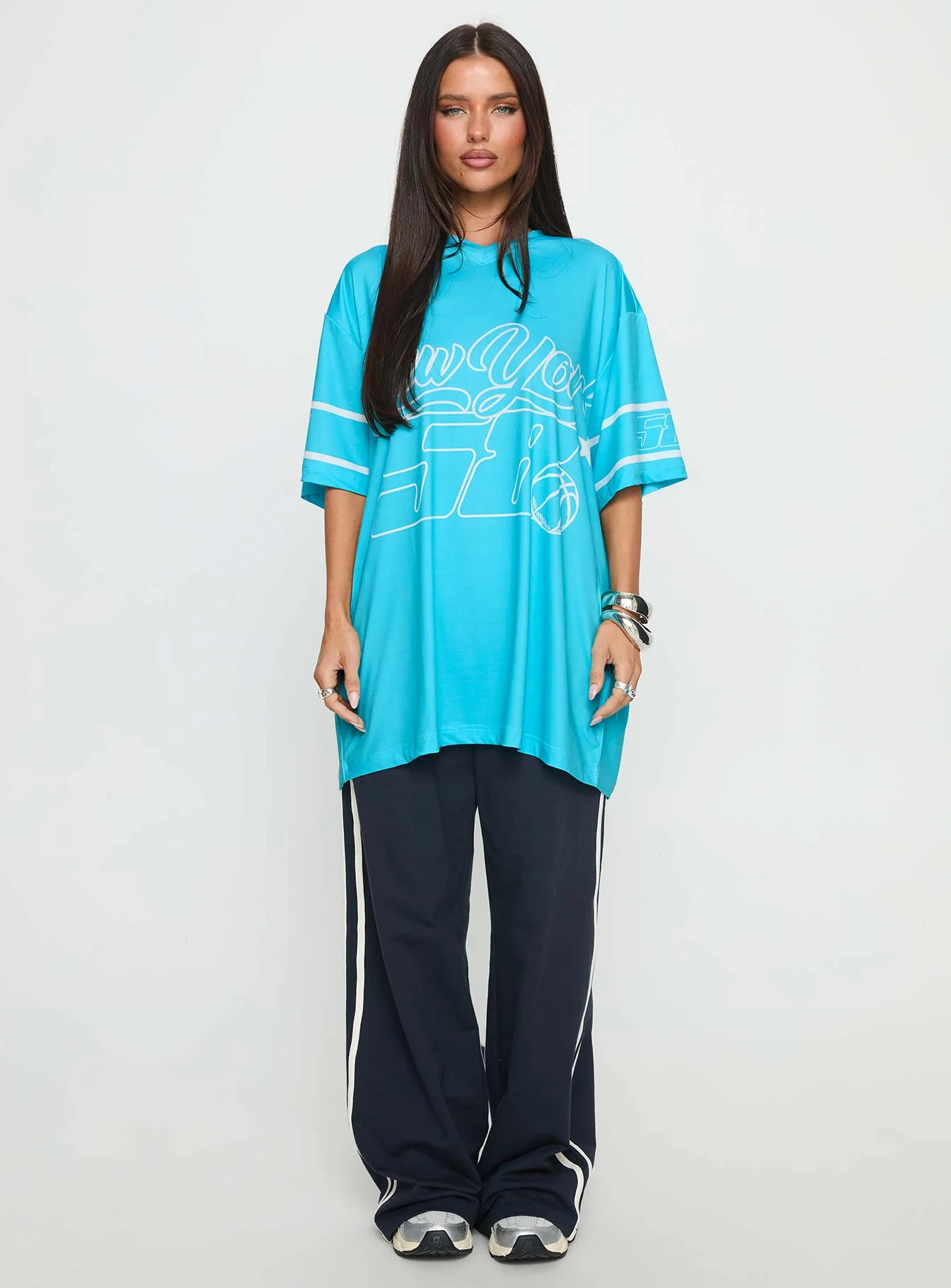 New Yorker 58 Oversized Graphic Jersey Tee Blue - Image 6