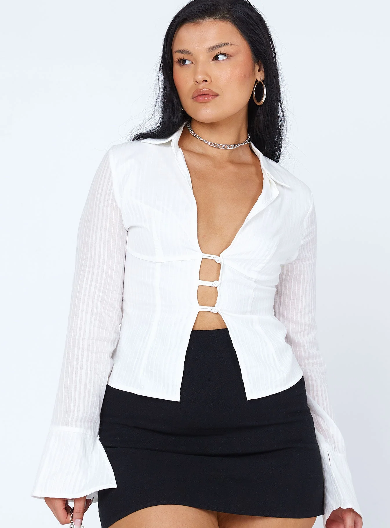 Nial Long Sleeve Top White - Image 2