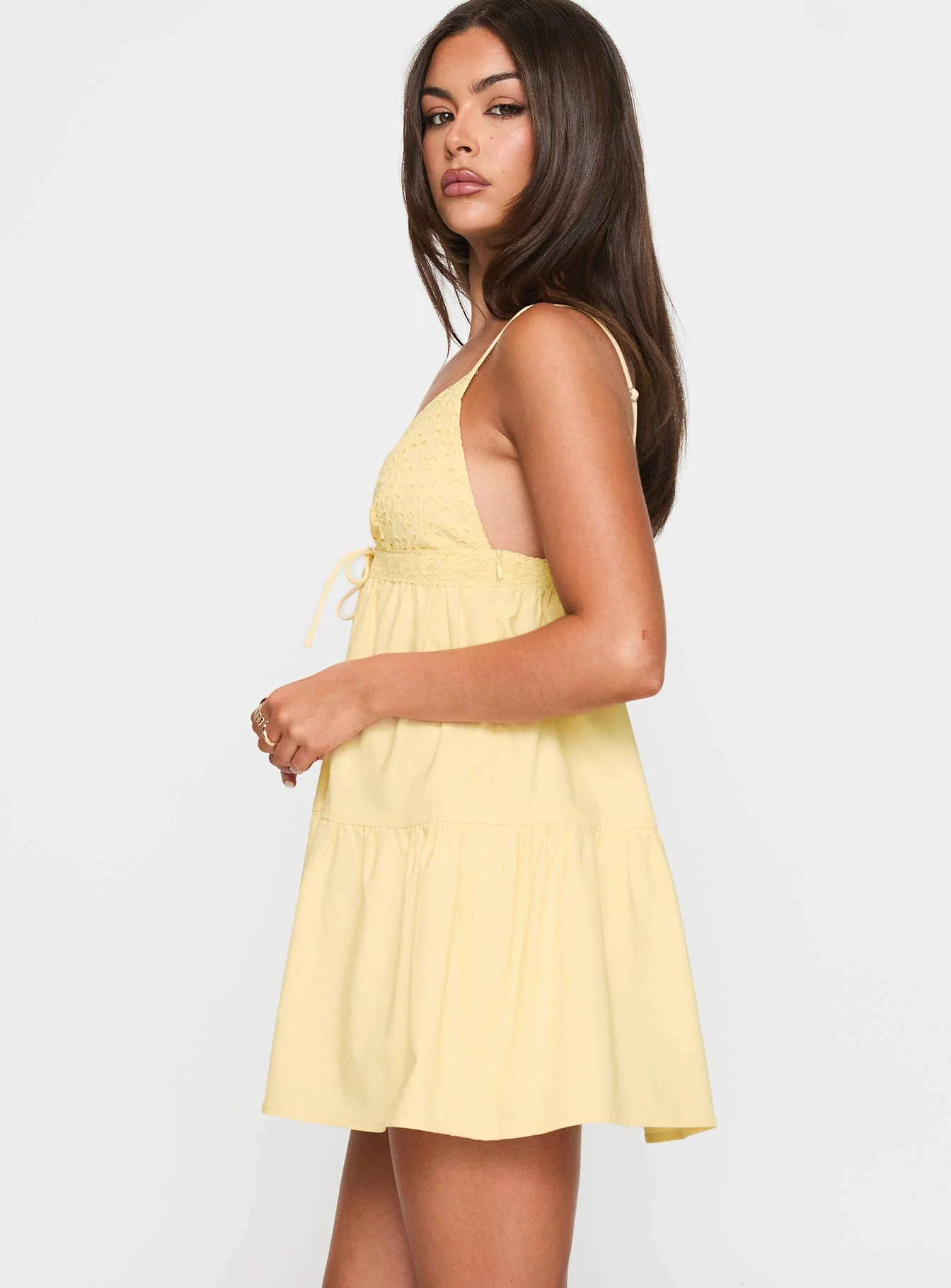 Nicoletta Mini Dress Lemon - Image 4
