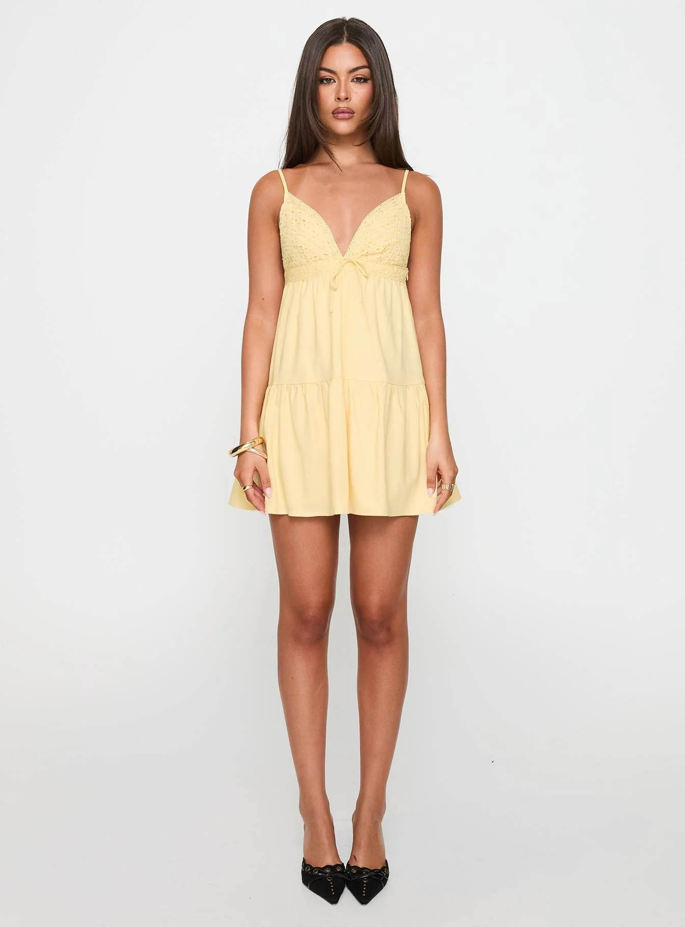Nicoletta Mini Dress Lemon - Image 7