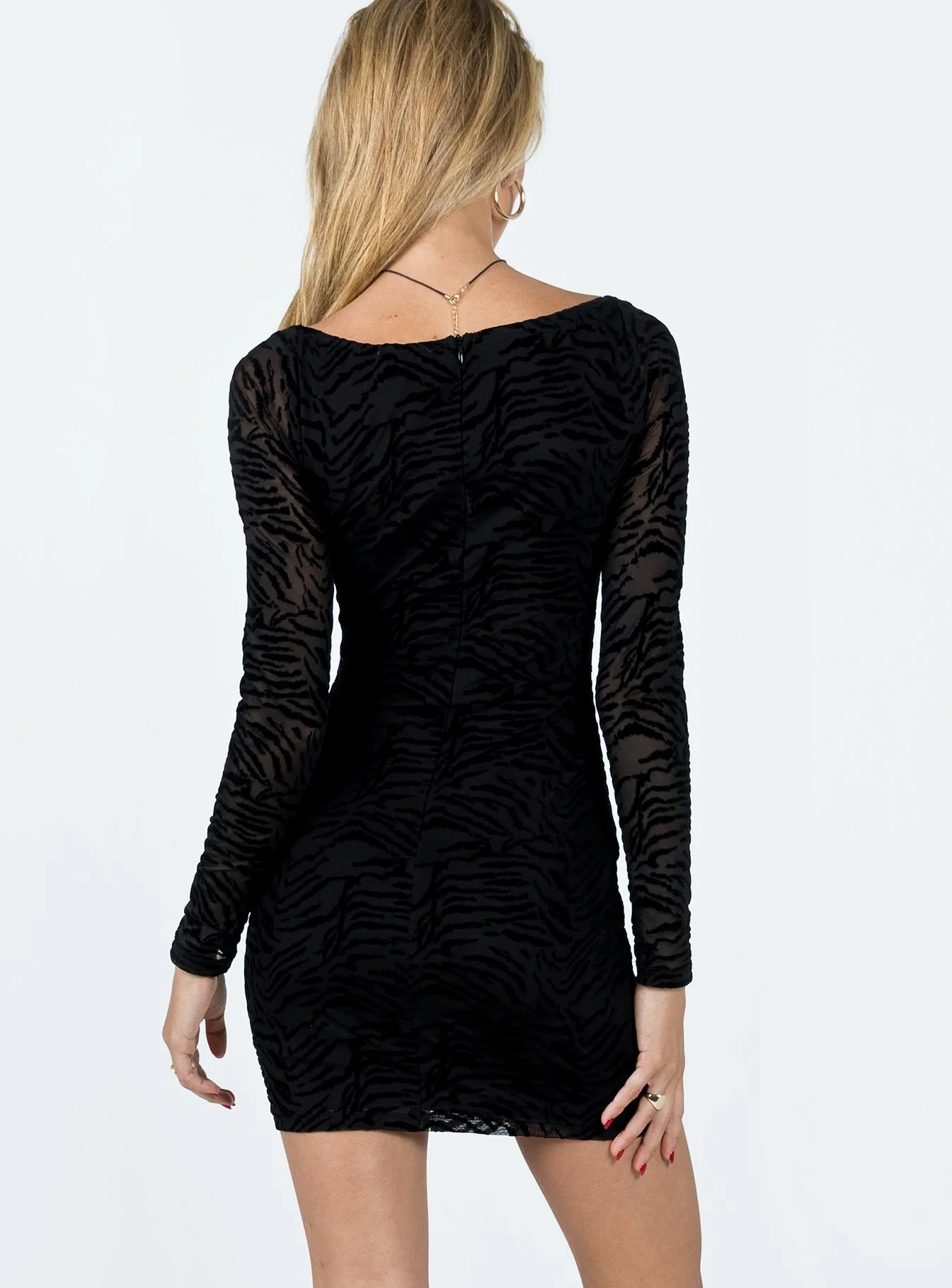 Nikolas Long Sleeve Mini Dress Black - Image 5