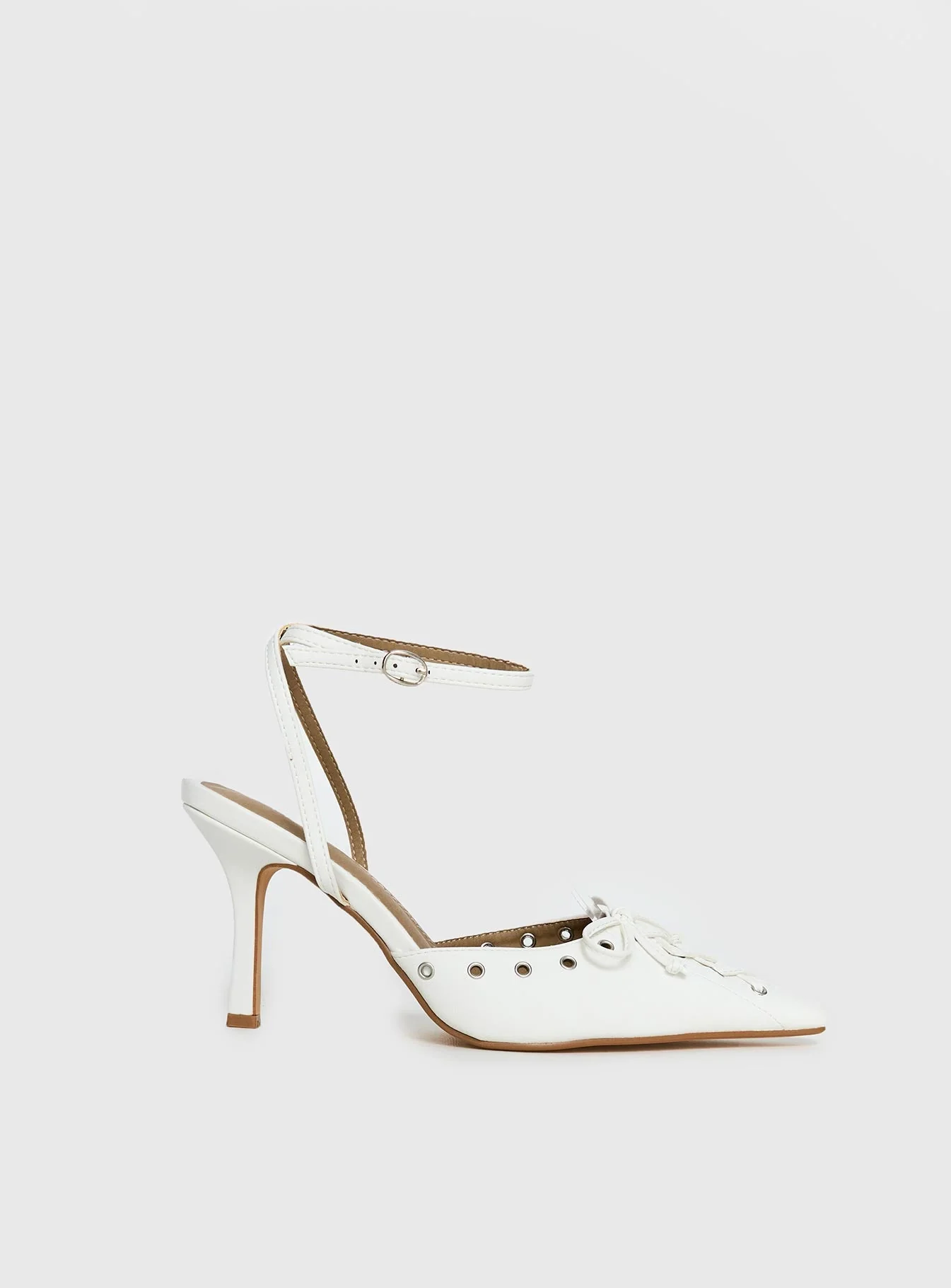 Nilah Pointed Toe Heels White - Image 2