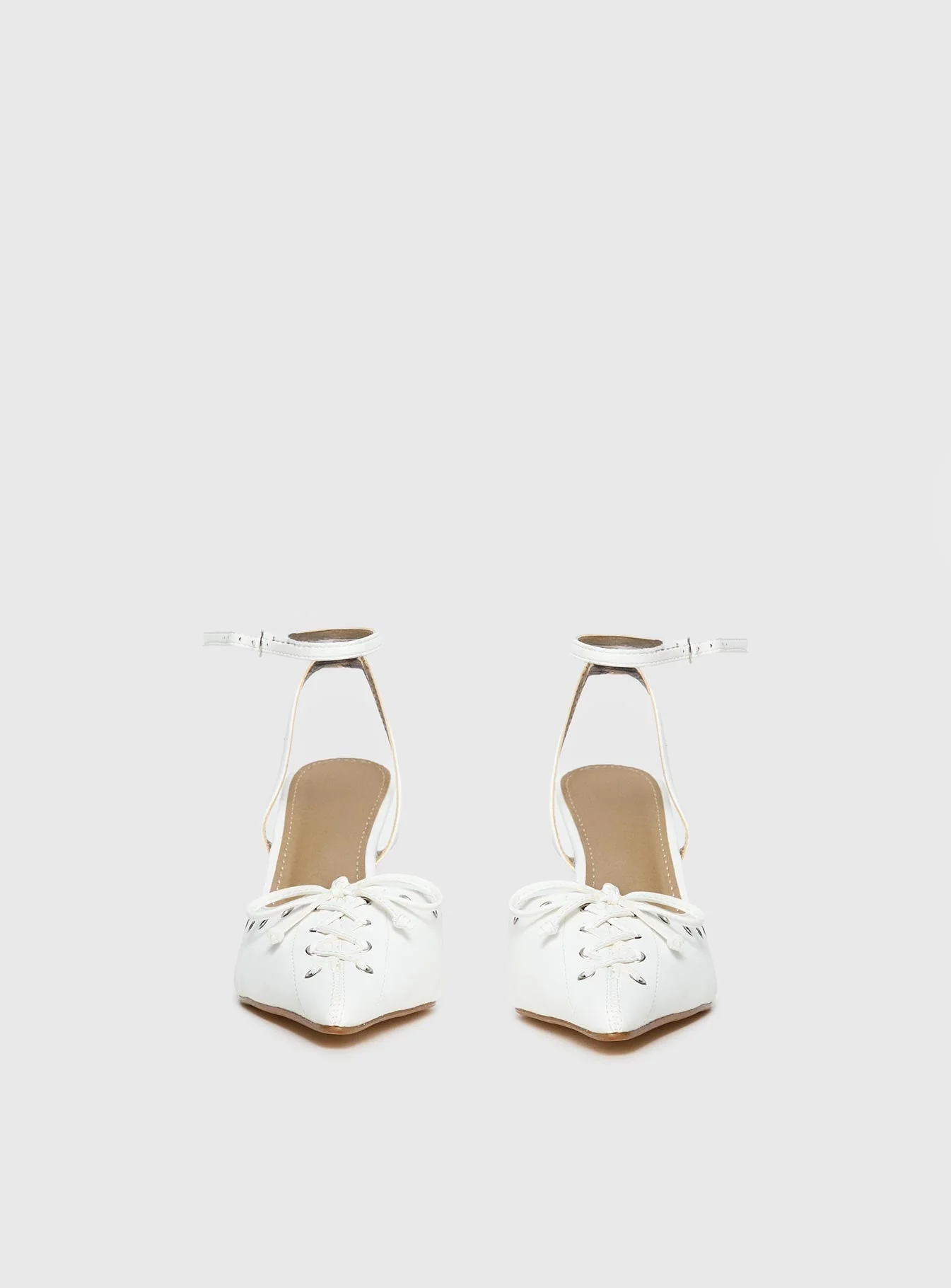 Nilah Pointed Toe Heels White - Image 4